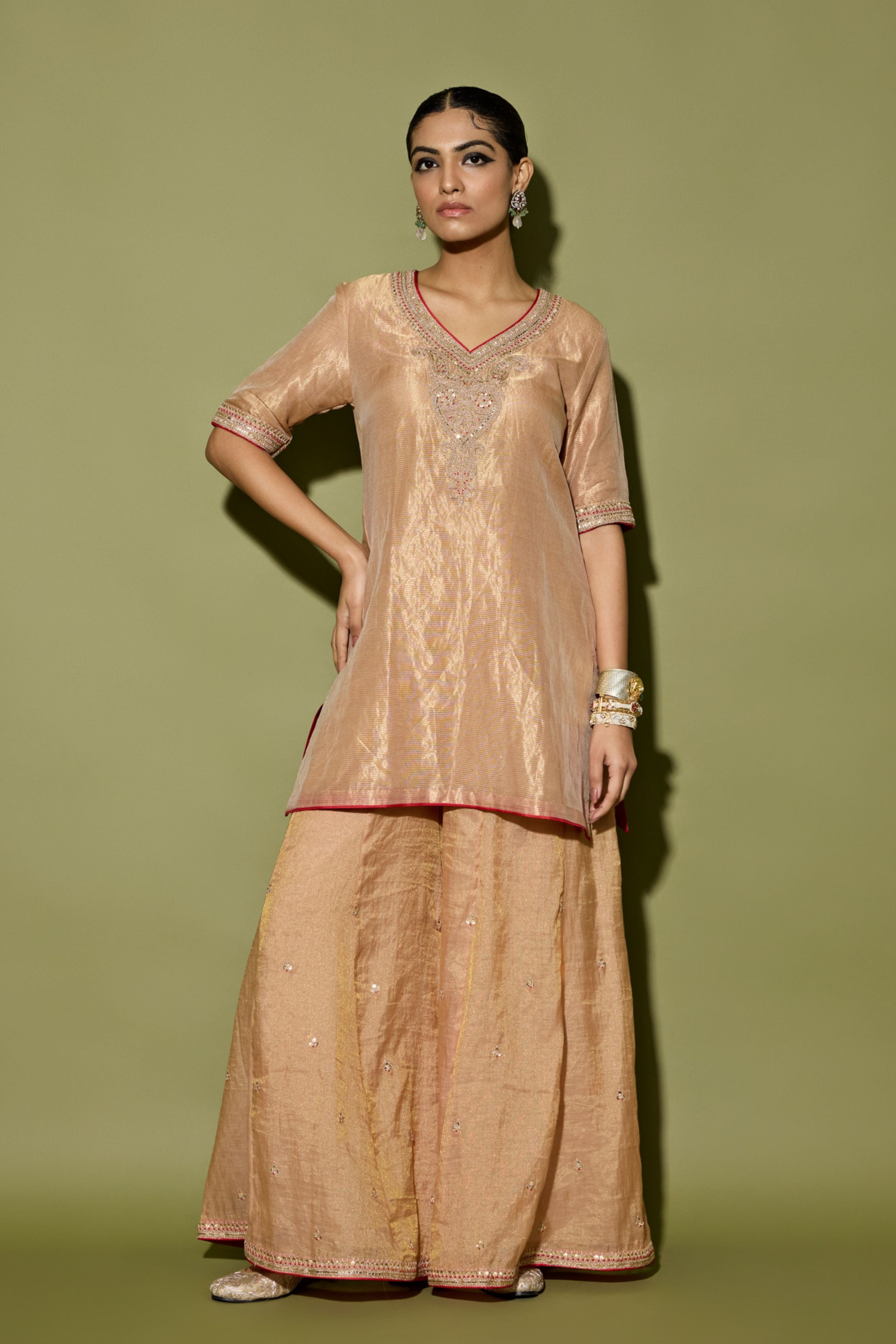Rose Gold Short Kurta Set
