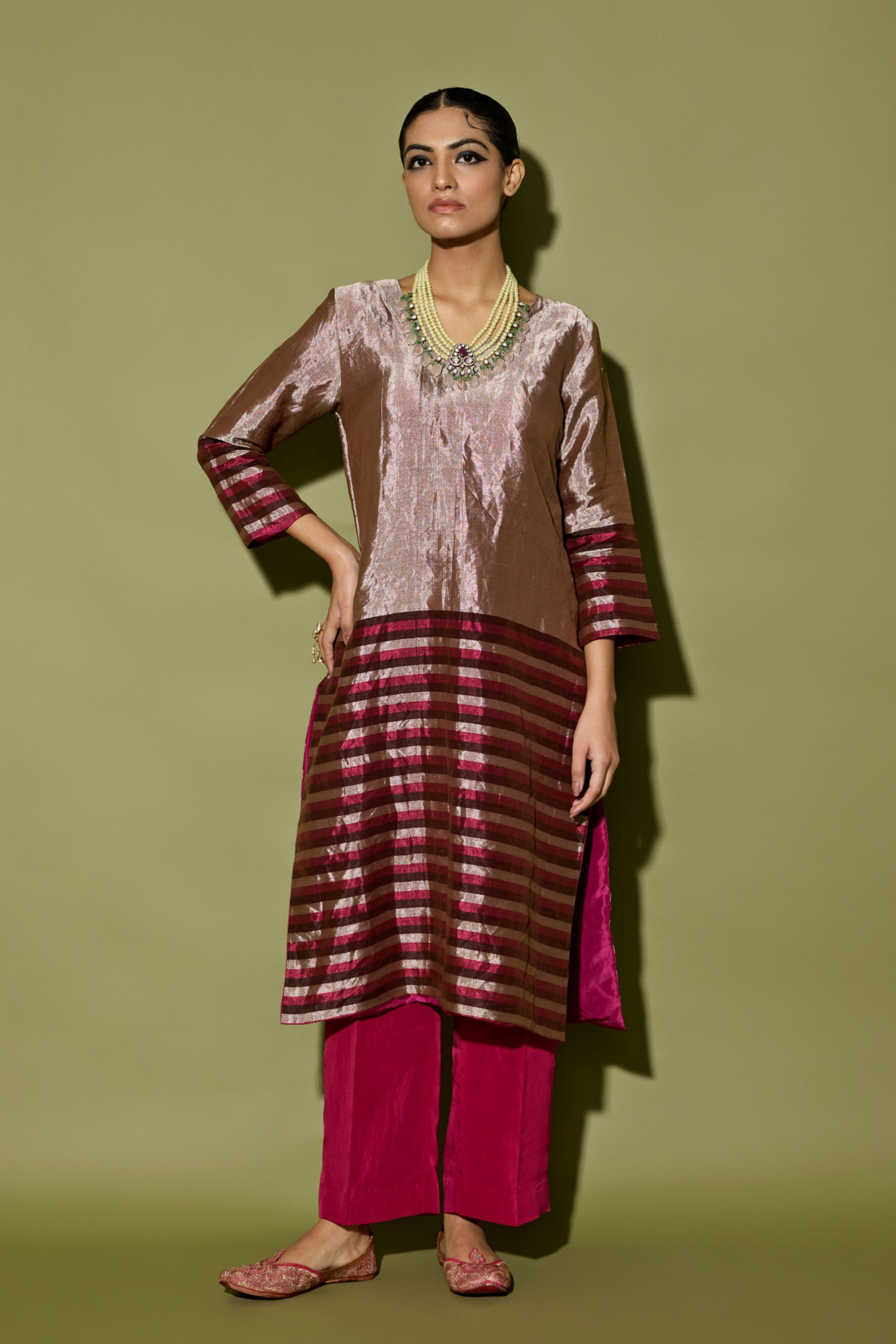Tissue Silk Kurta Set