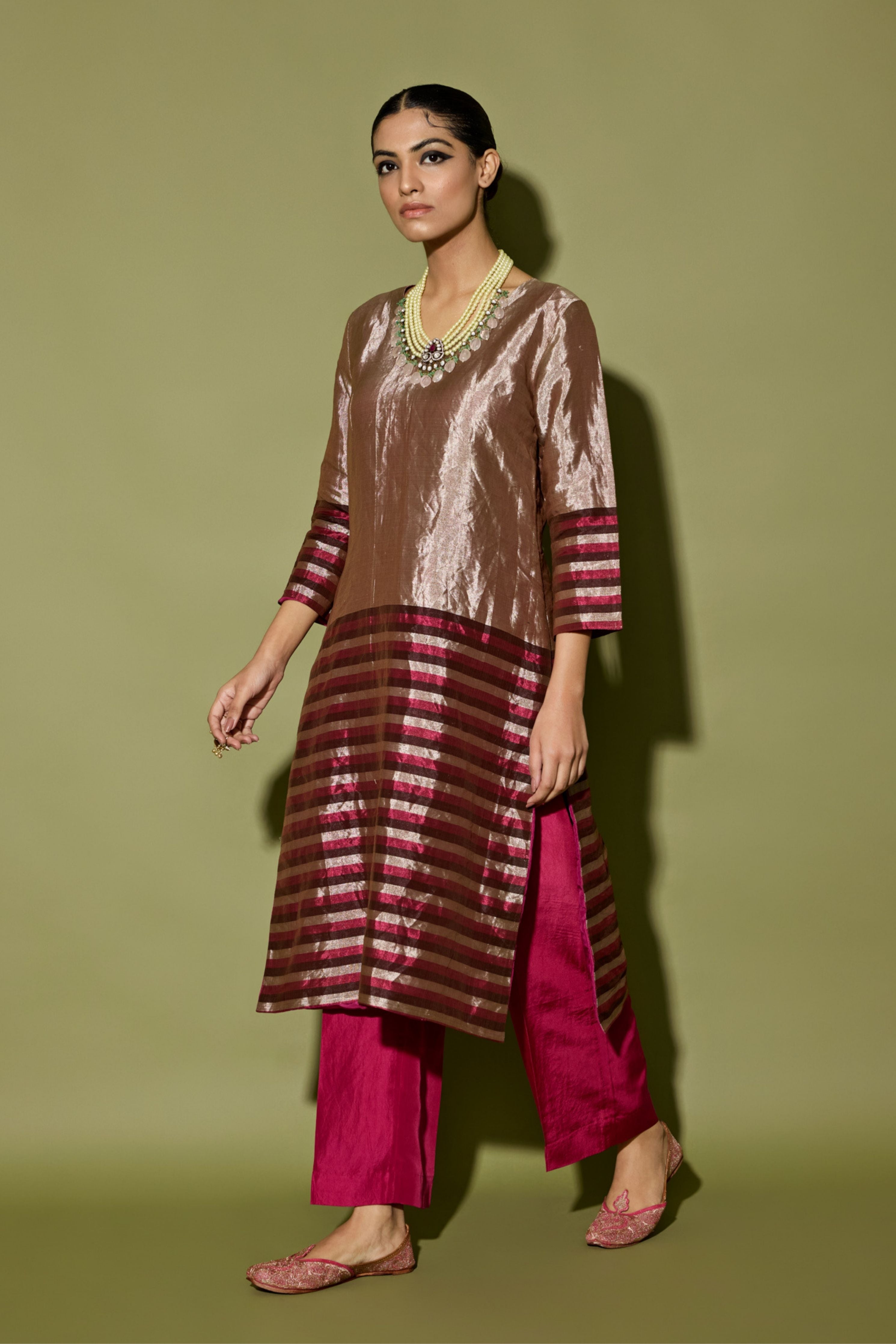 Tissue Silk Kurta Set
