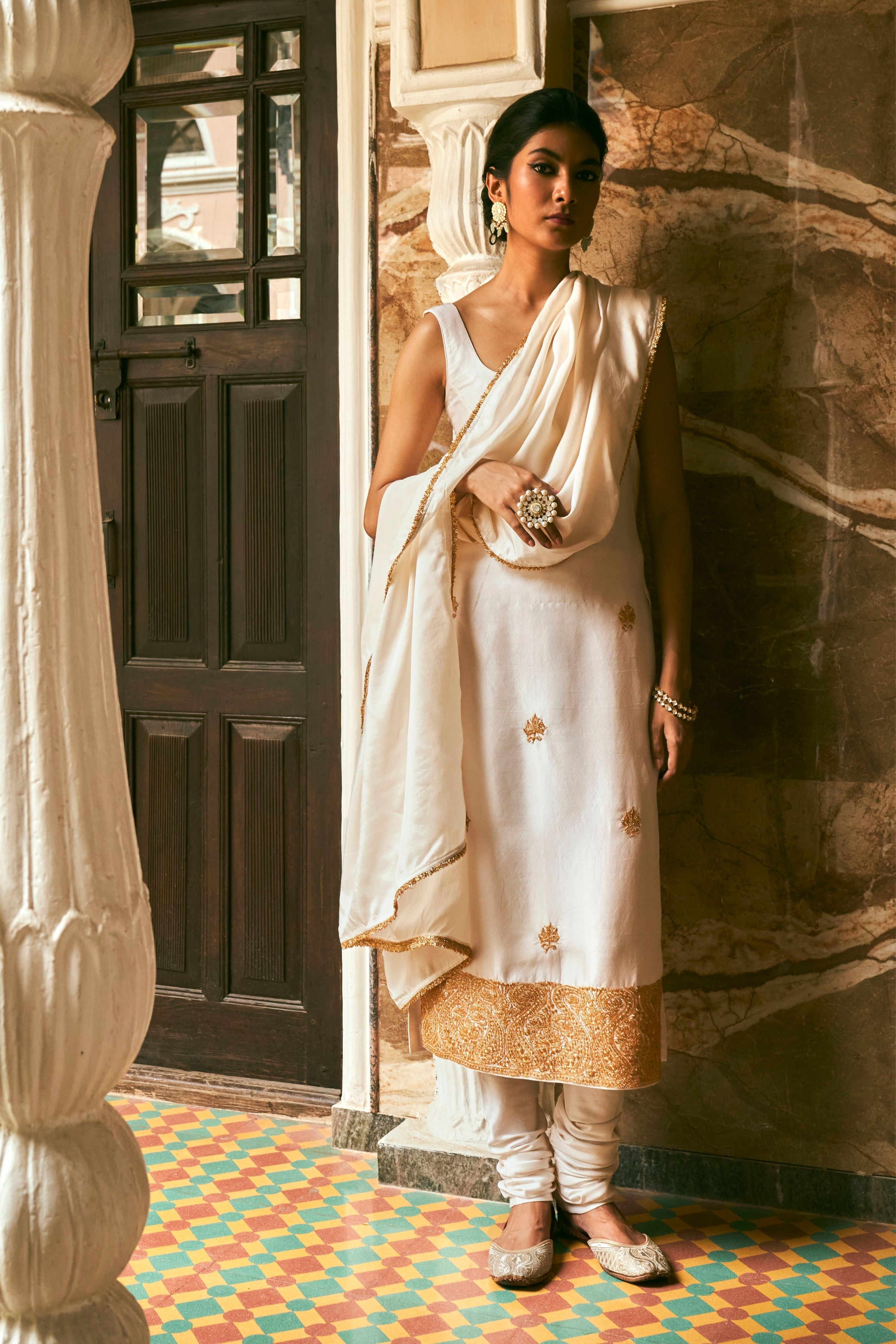 ‘Kirat’ Ivory Kurta set
