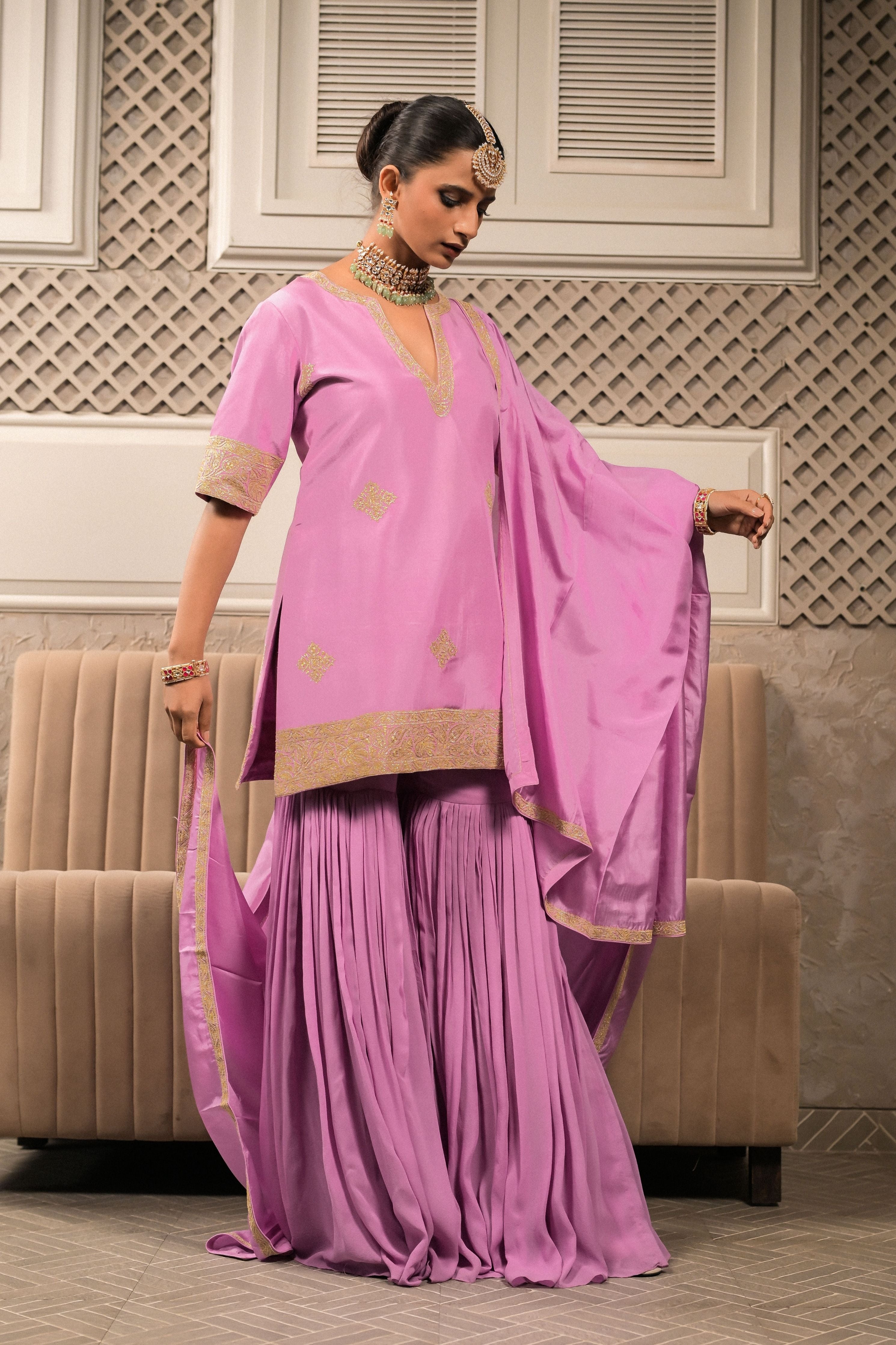 ‘Kumuda’ Lavender sharara set