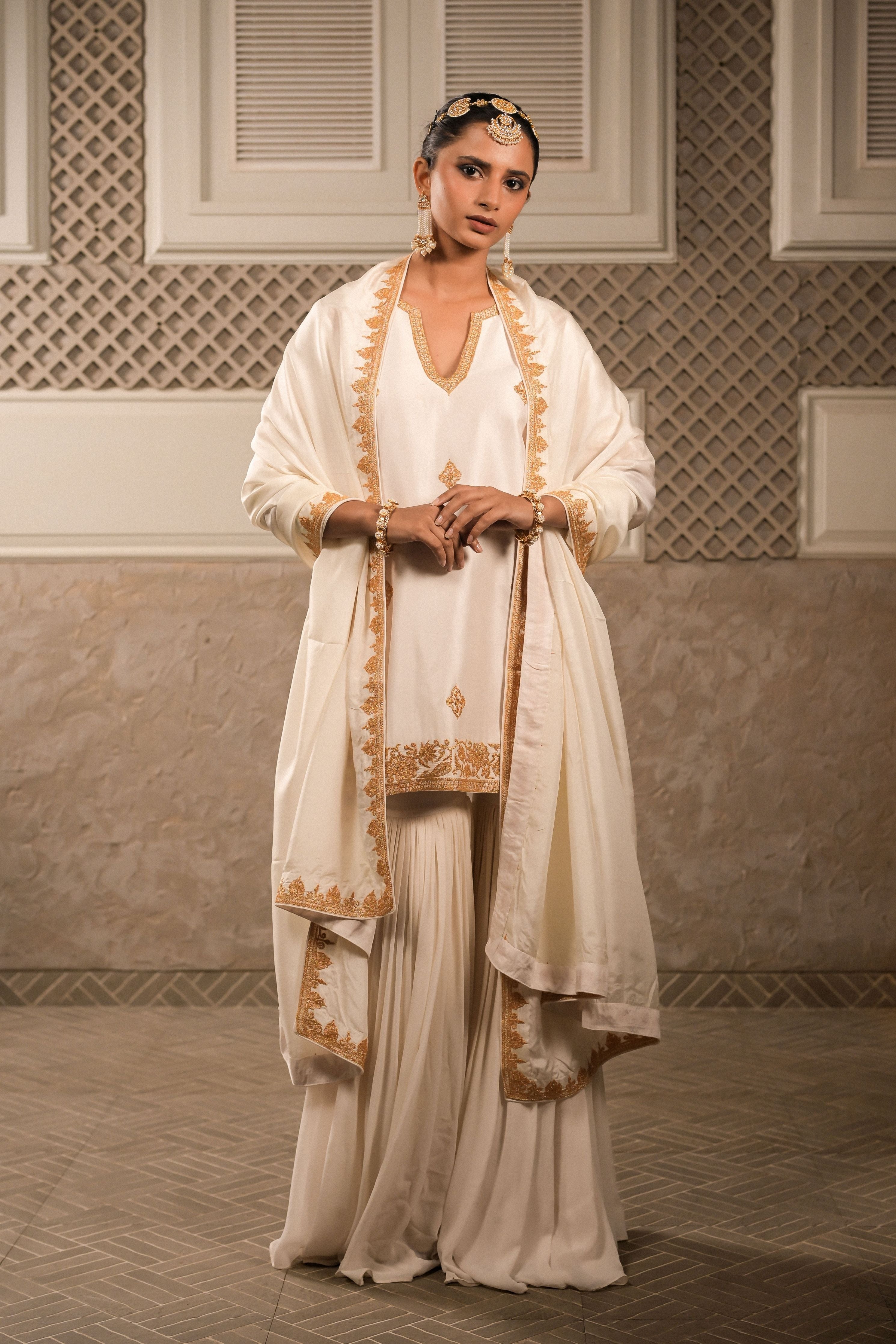 ‘Mallika’ White sharara set
