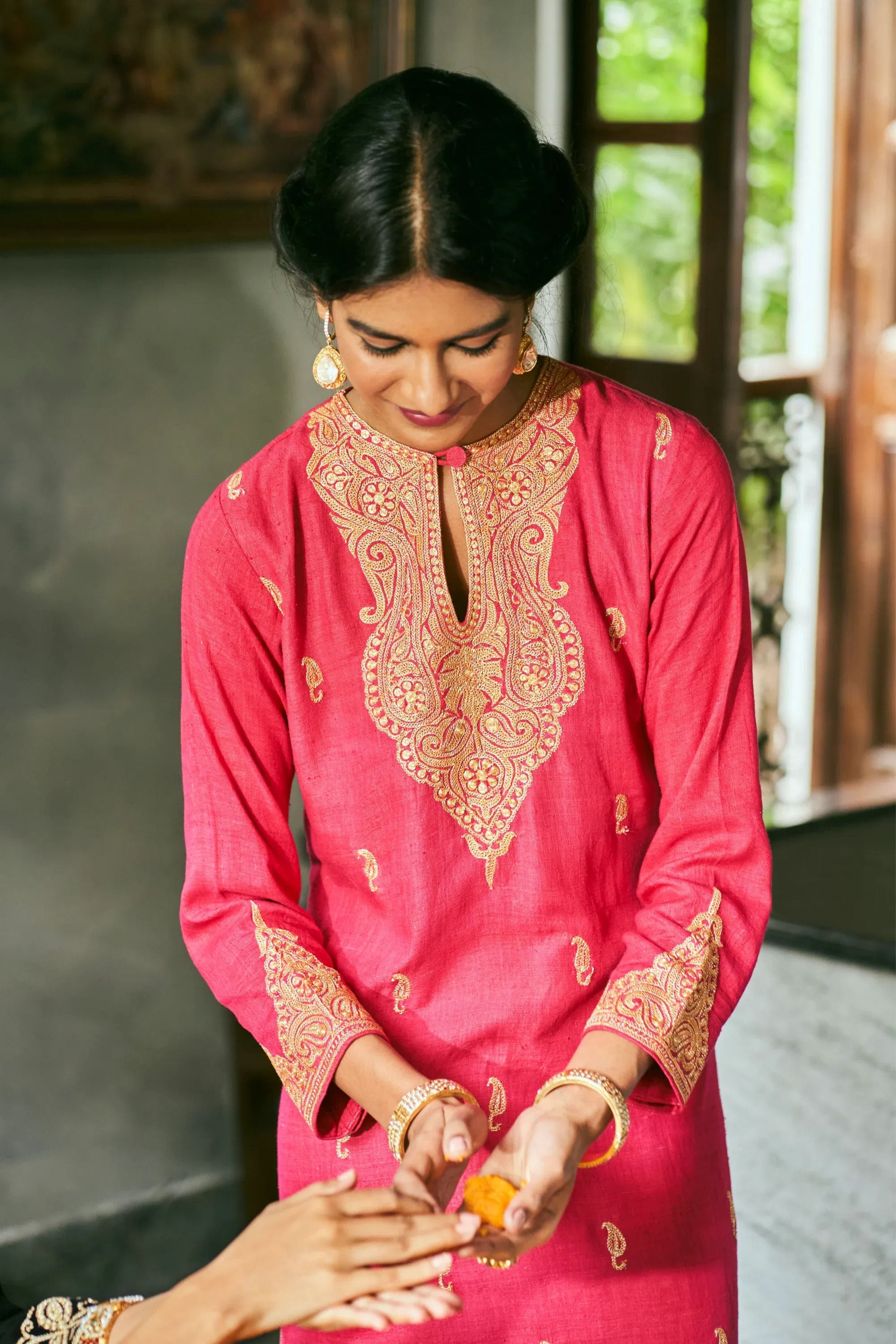 Naaz Crimson Red Kaftan