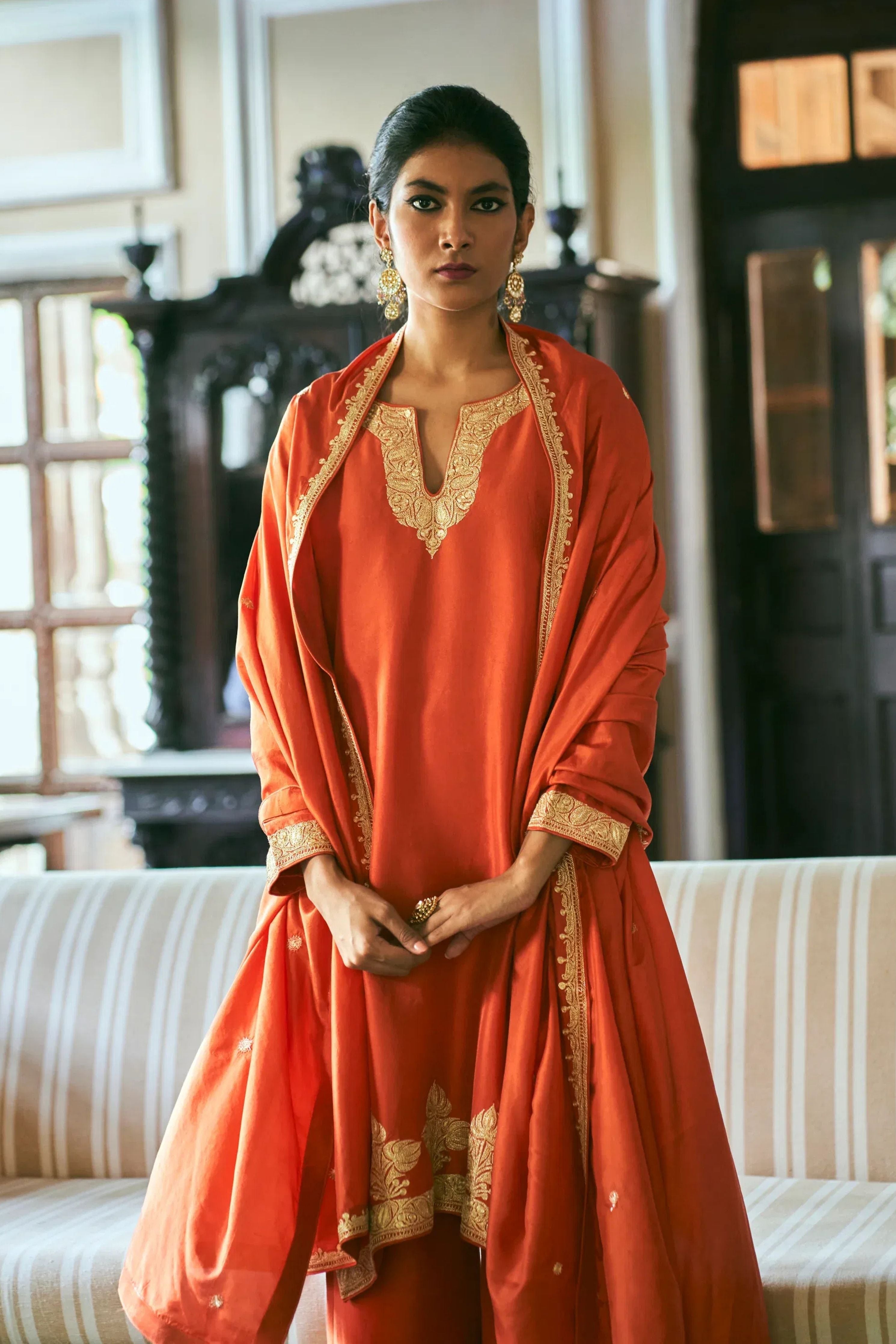 Nalika Orange Kurta set