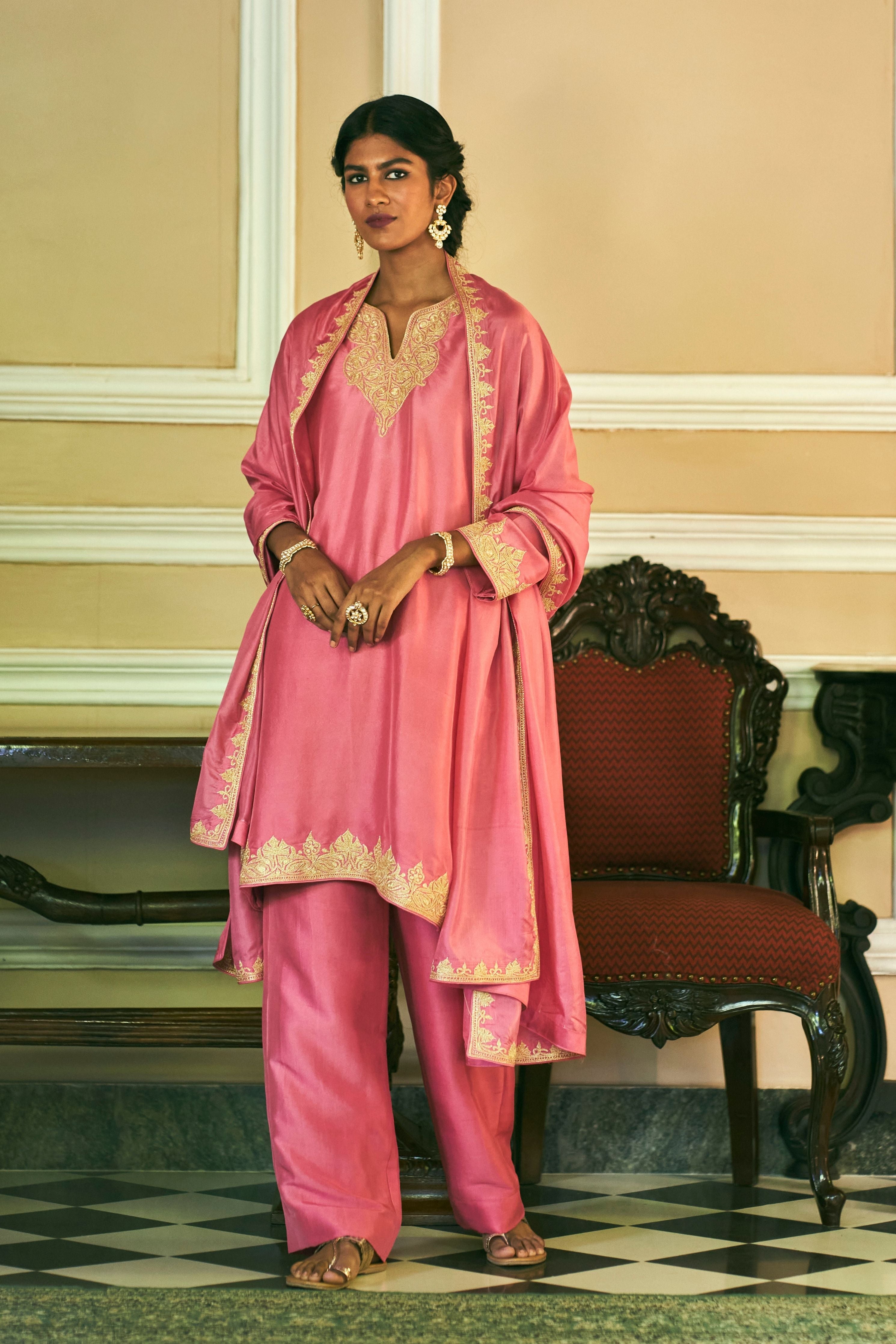 ‘Nitara’ Candy pink Kurta set
