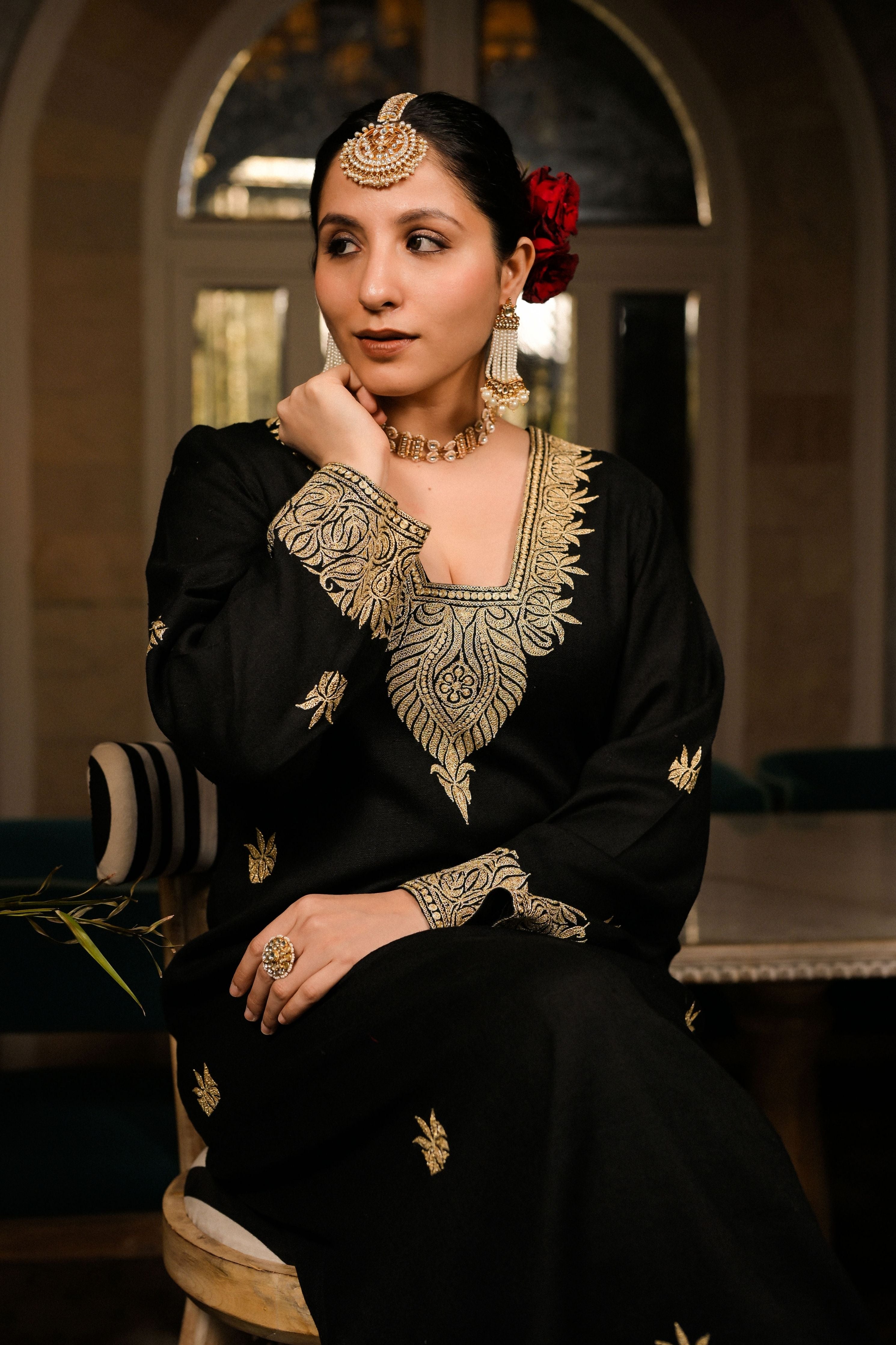 Siyah Dilkash Black Kaftan