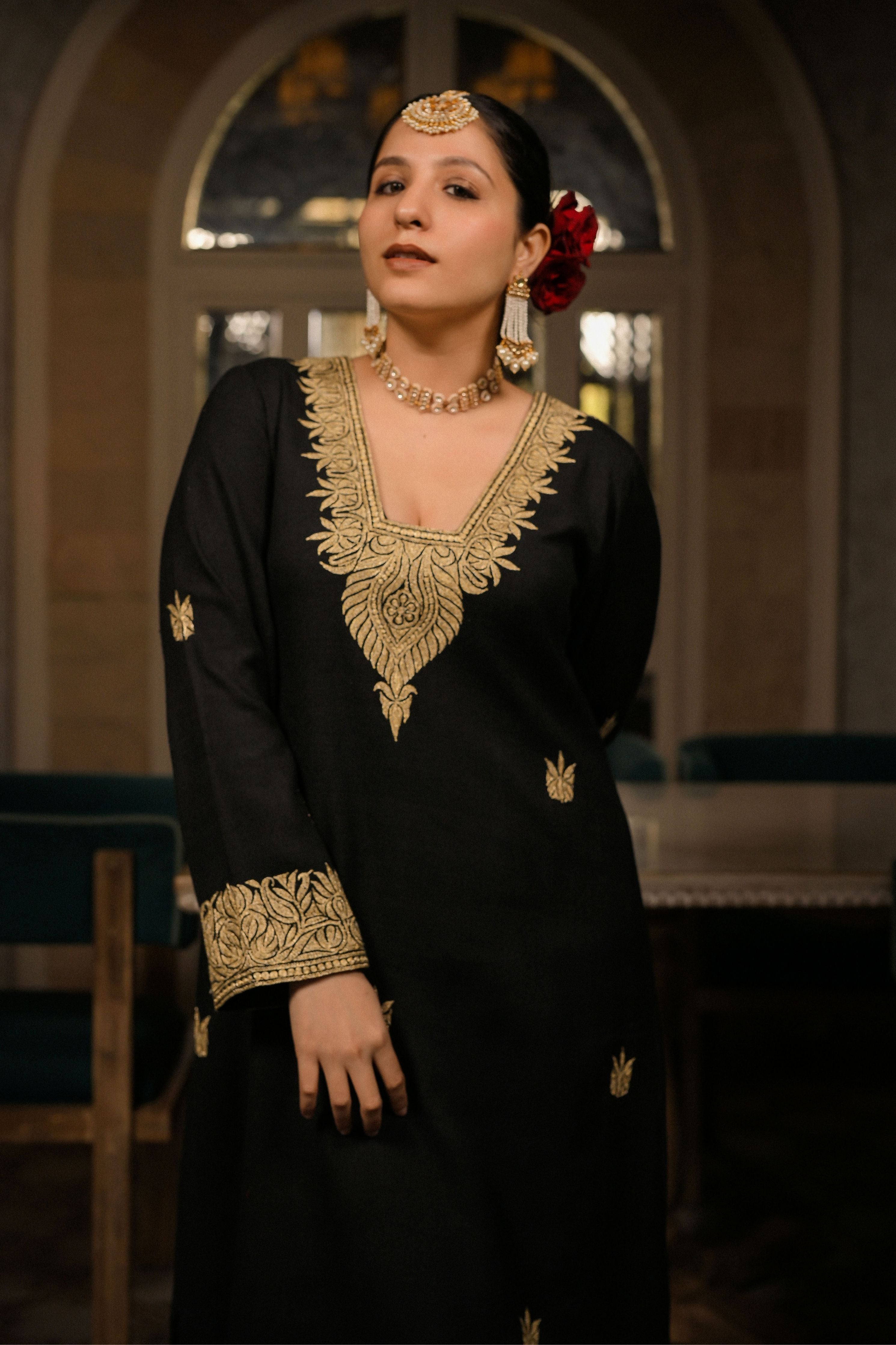 Siyah Dilkash Black Kaftan