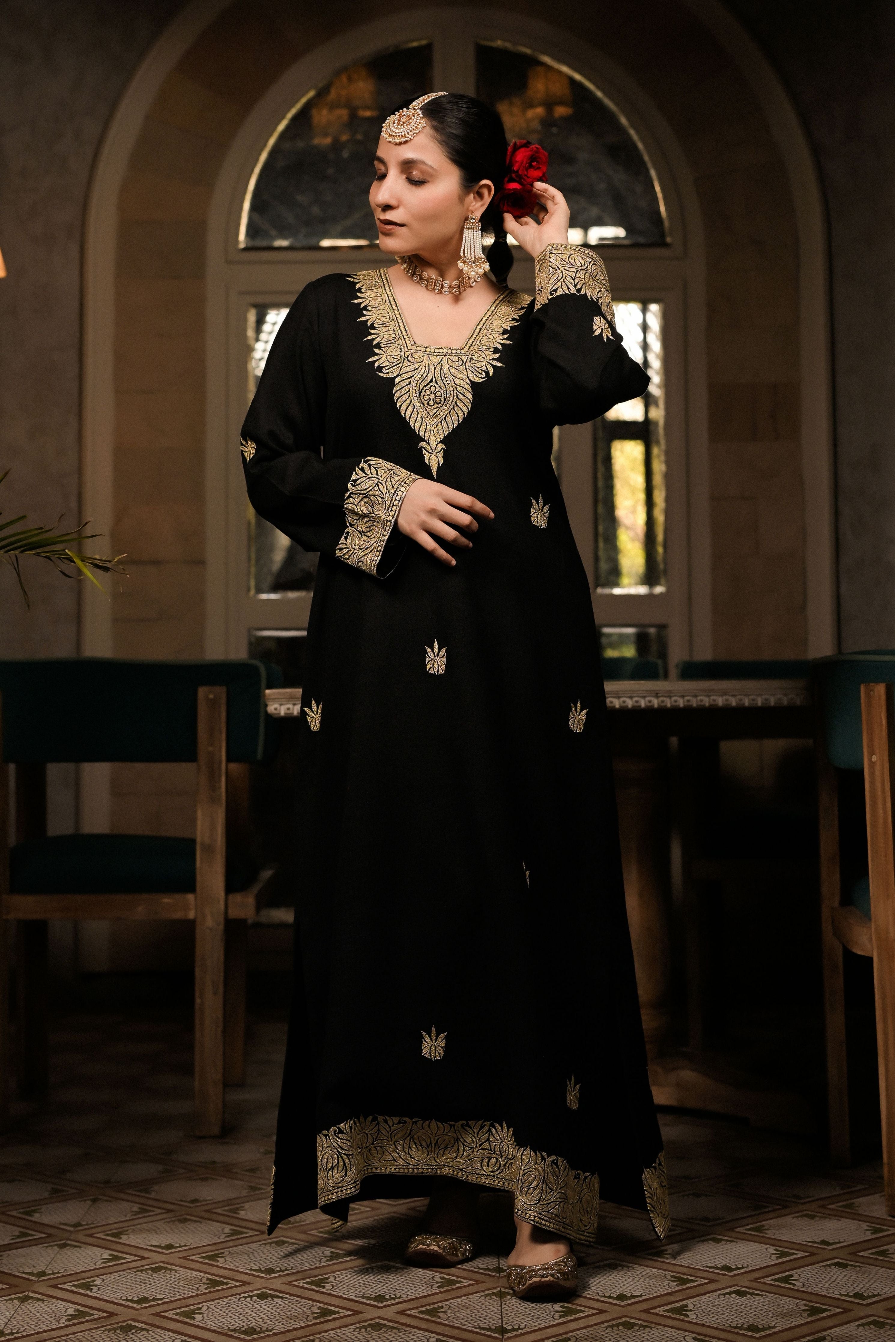 Siyah Dilkash Black Kaftan