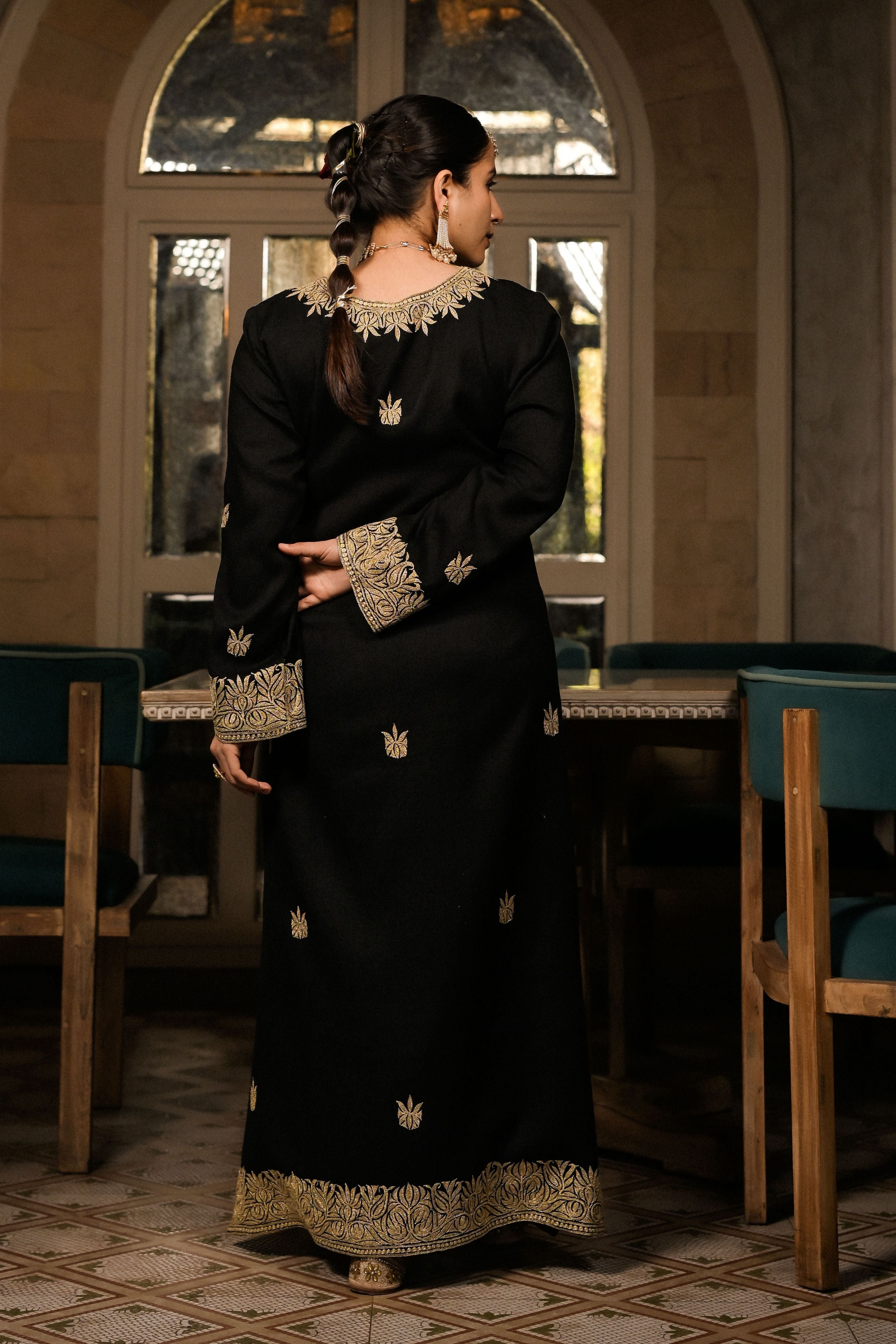 Siyah Dilkash Black Kaftan