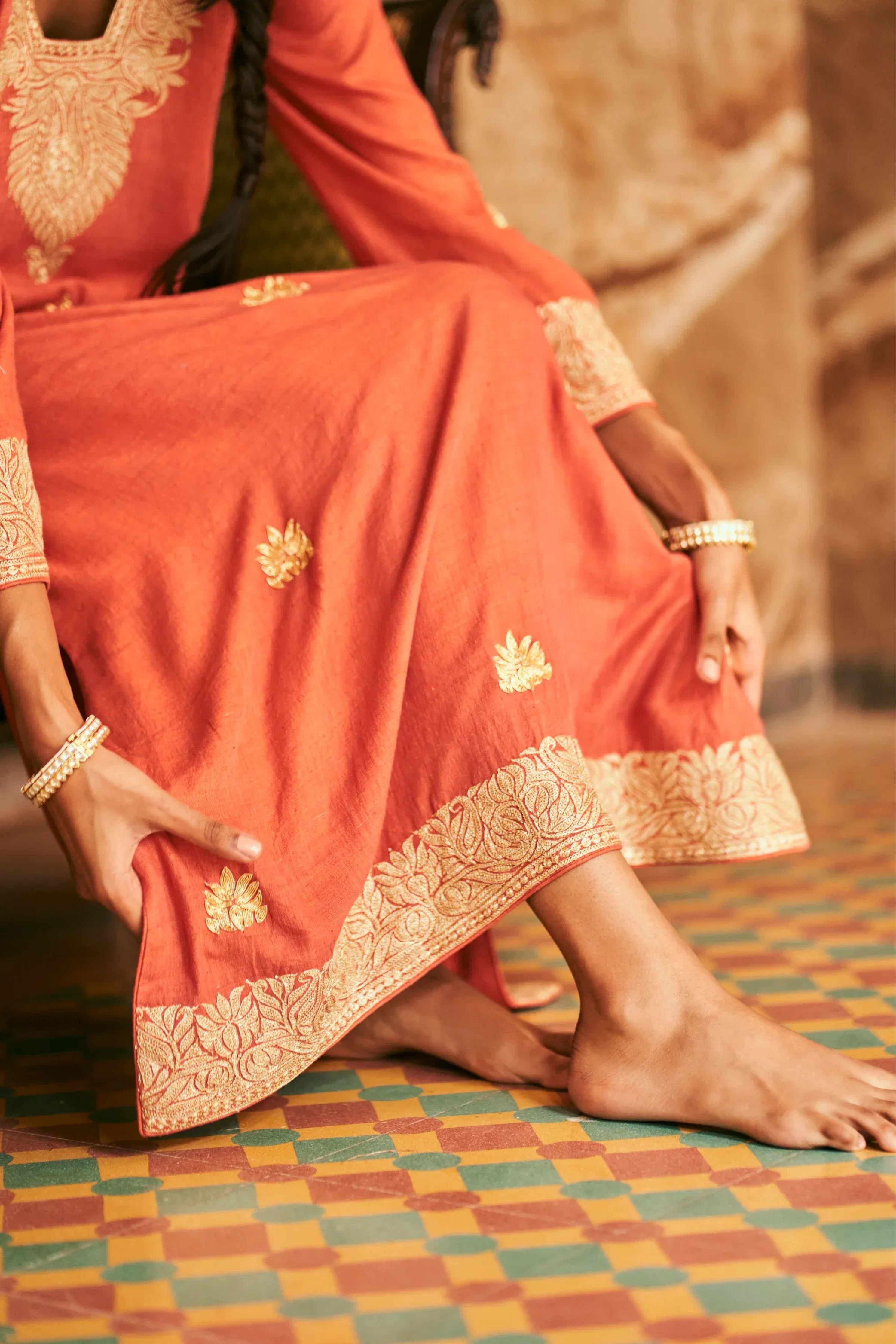 Sijh Orange Kaftan