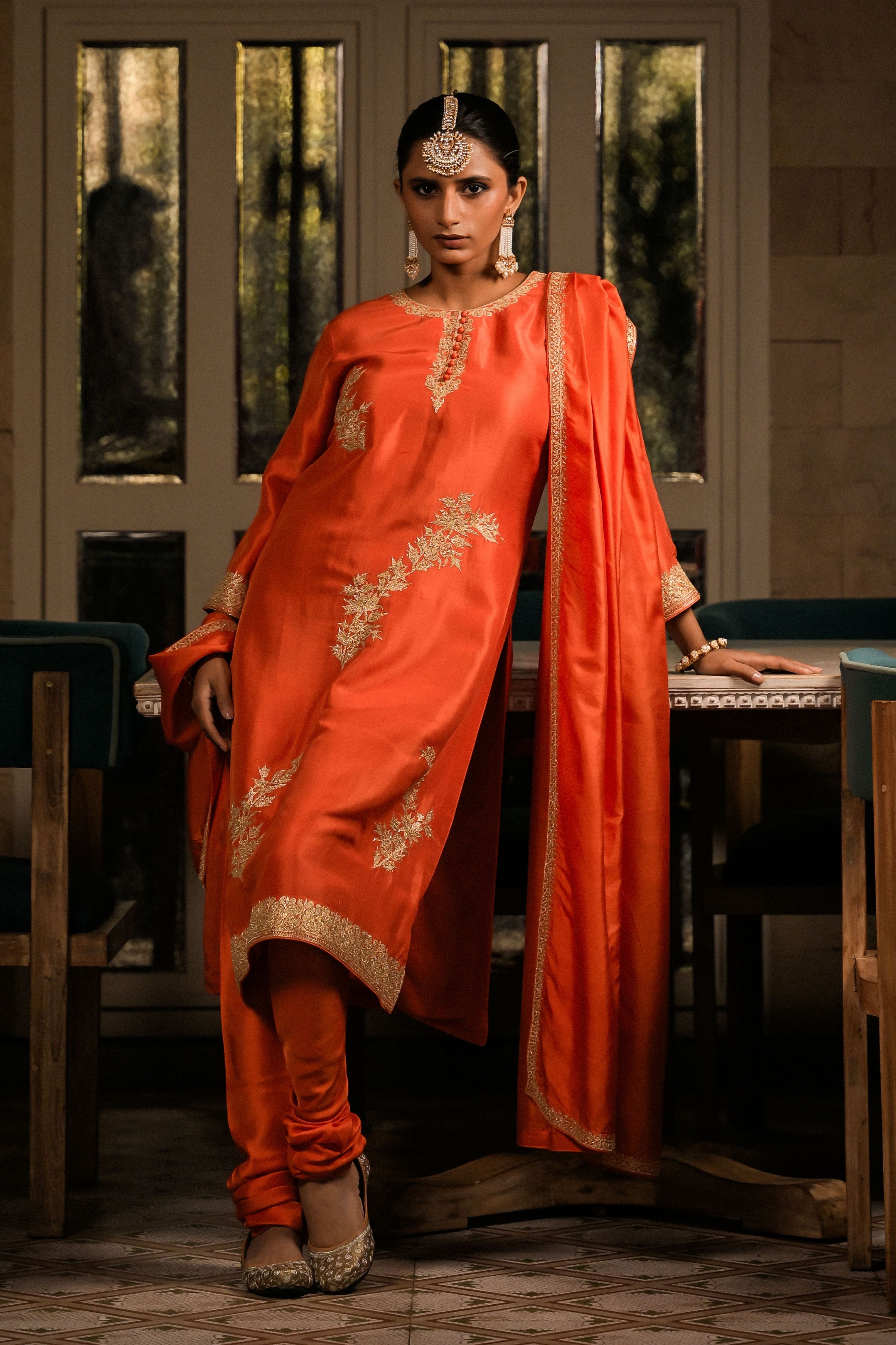 Surabhi' Orange Kurta set