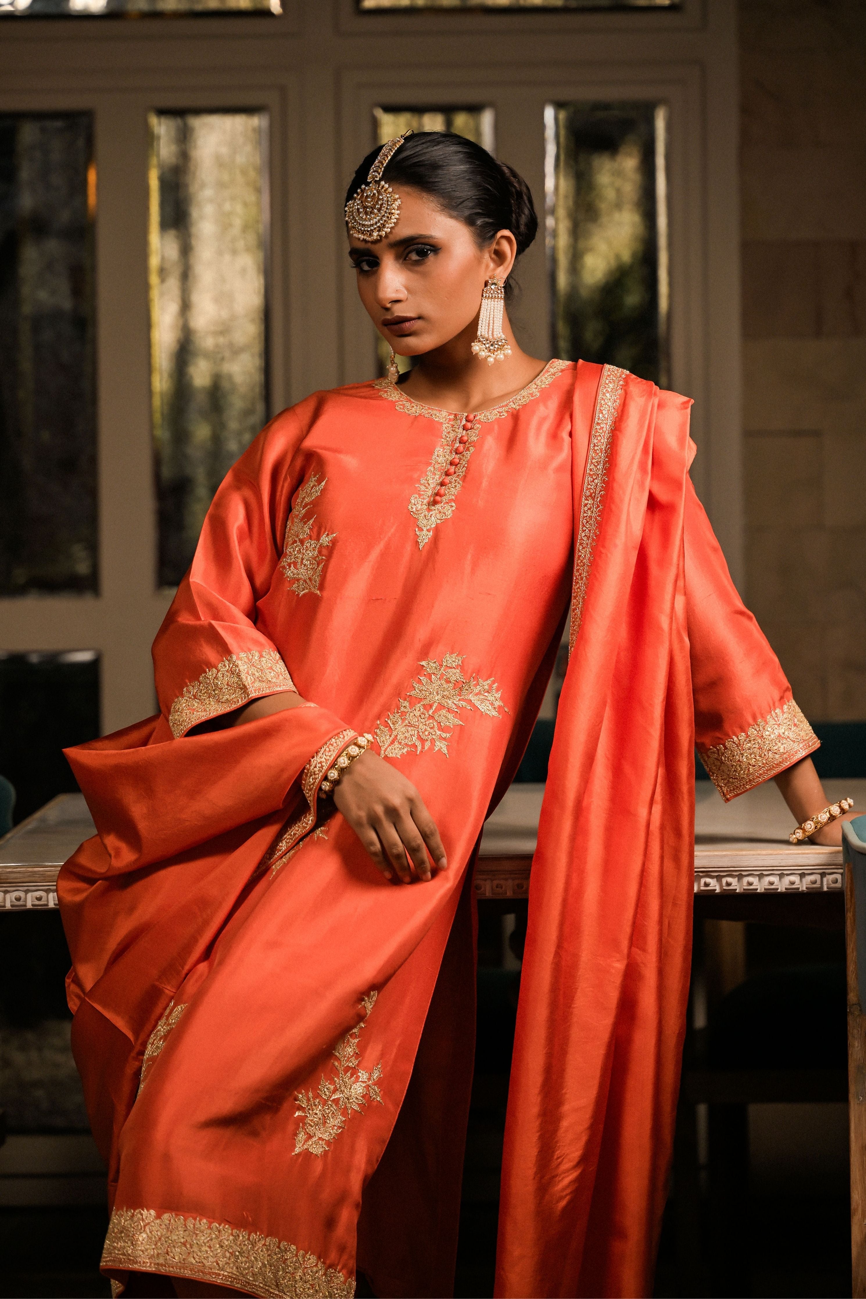 Surabhi' Orange Kurta set