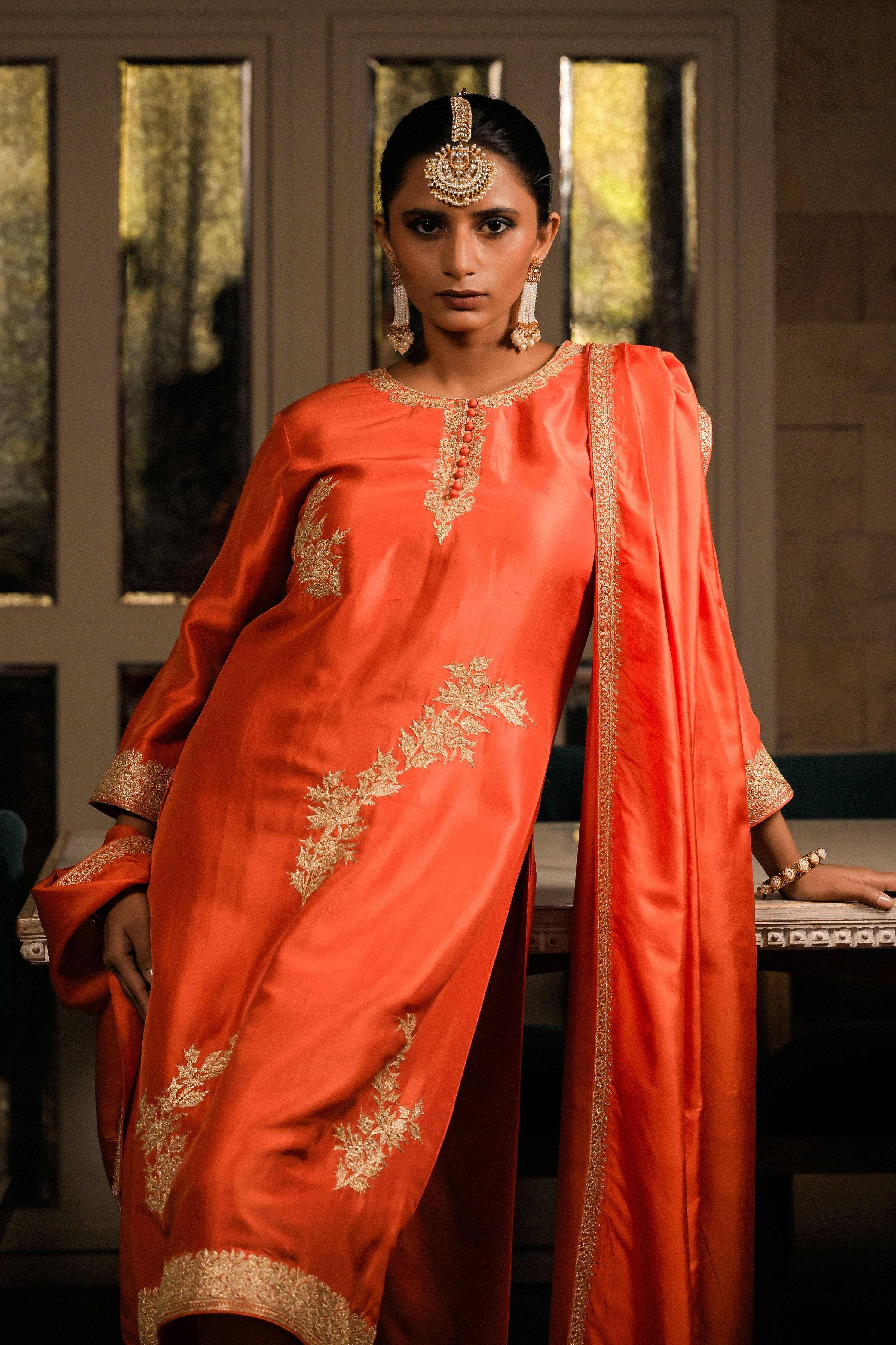Surabhi' Orange Kurta set