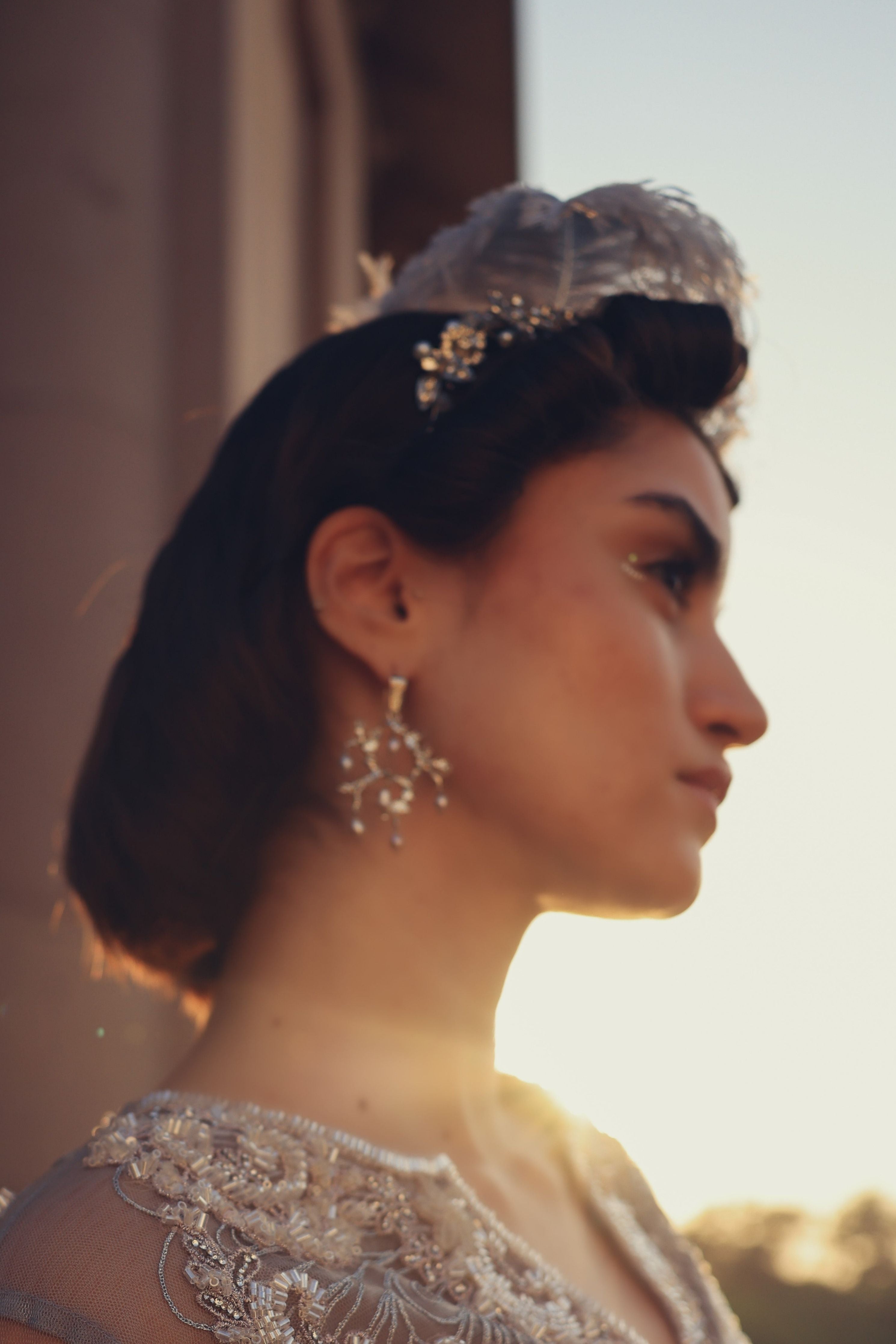 Untamed Pearl Drops Chandelier Earrings Silver