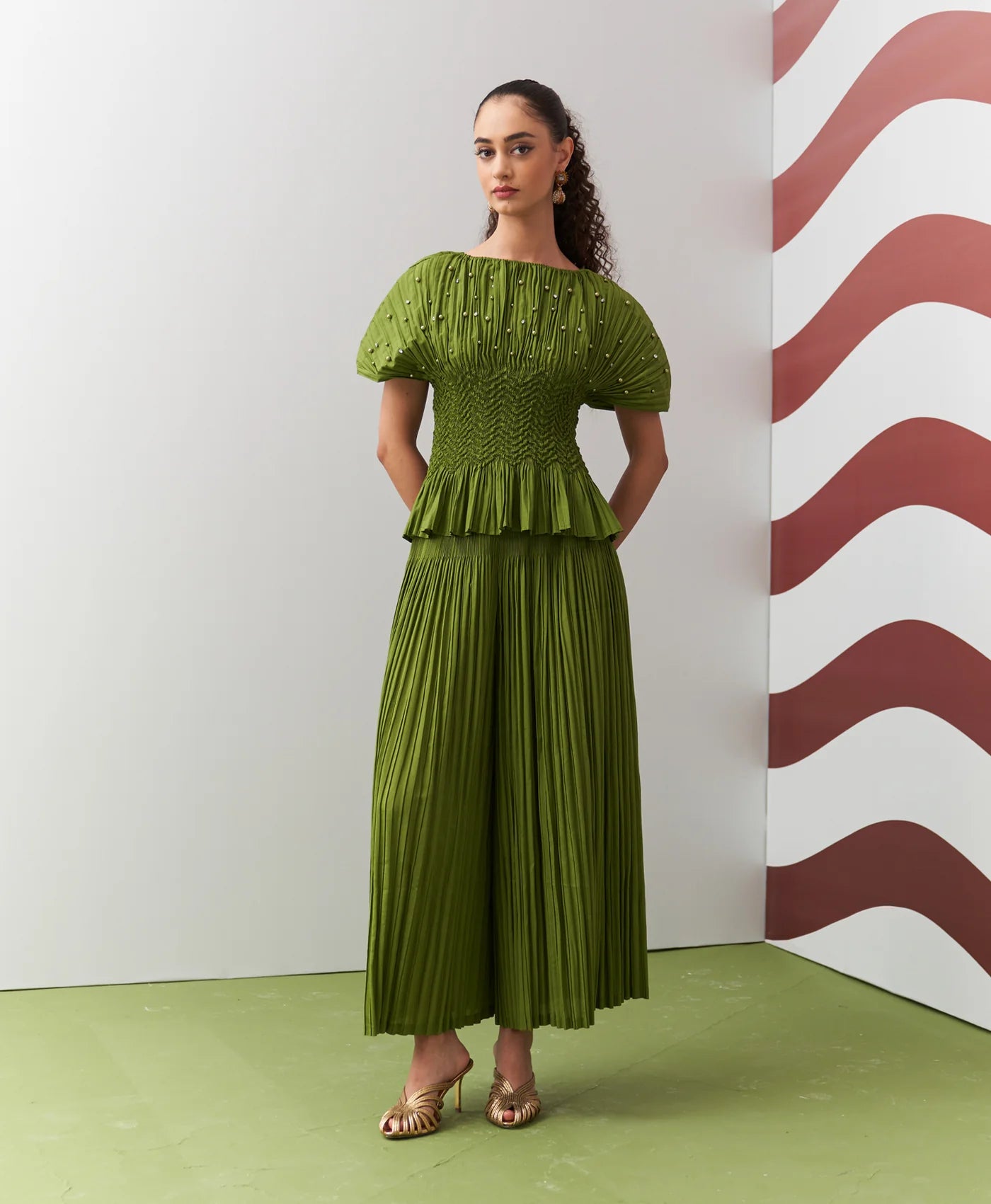 LIME GREEN WEAVA CO-ORD SET