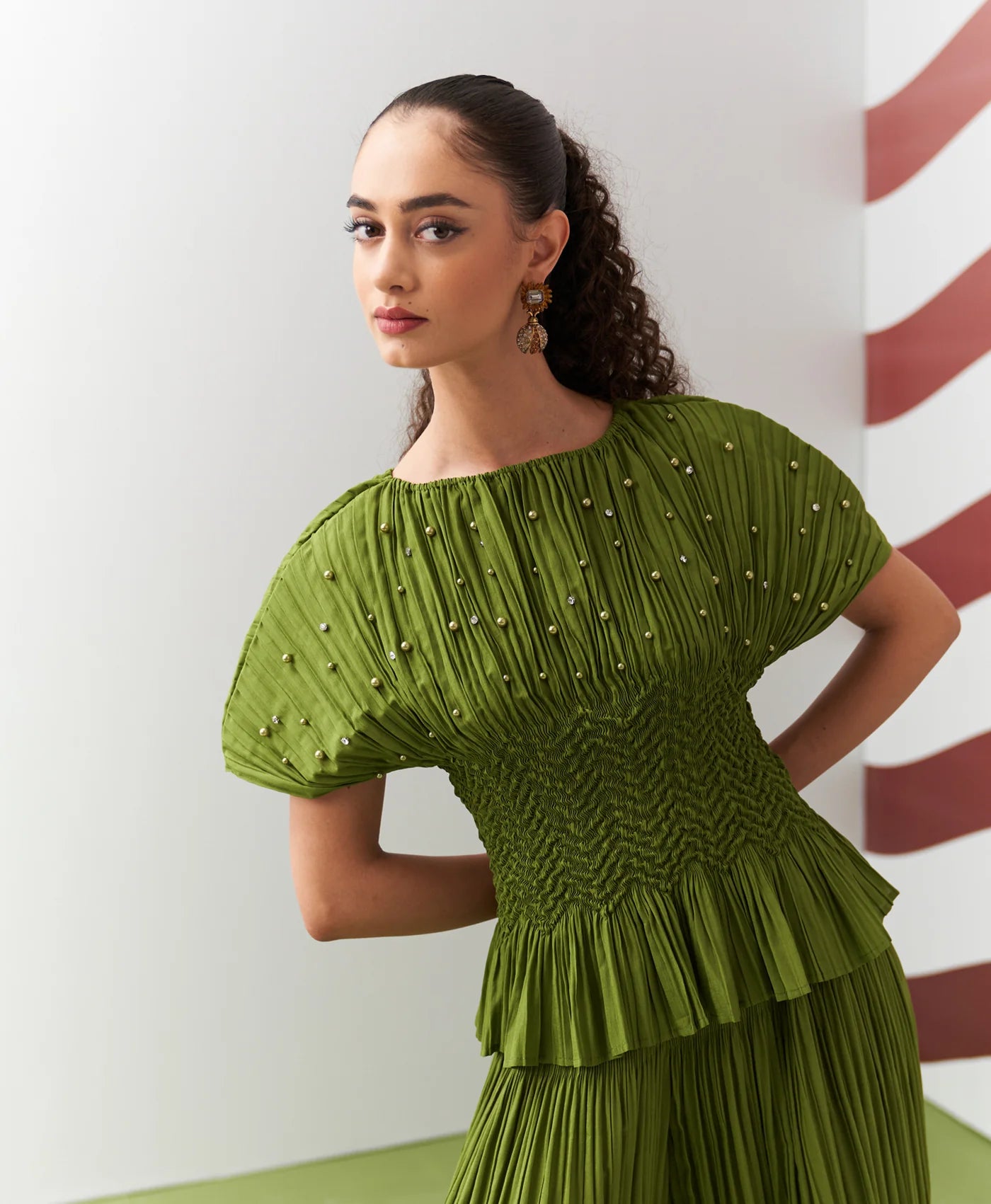 LIME GREEN WEAVA CO-ORD SET
