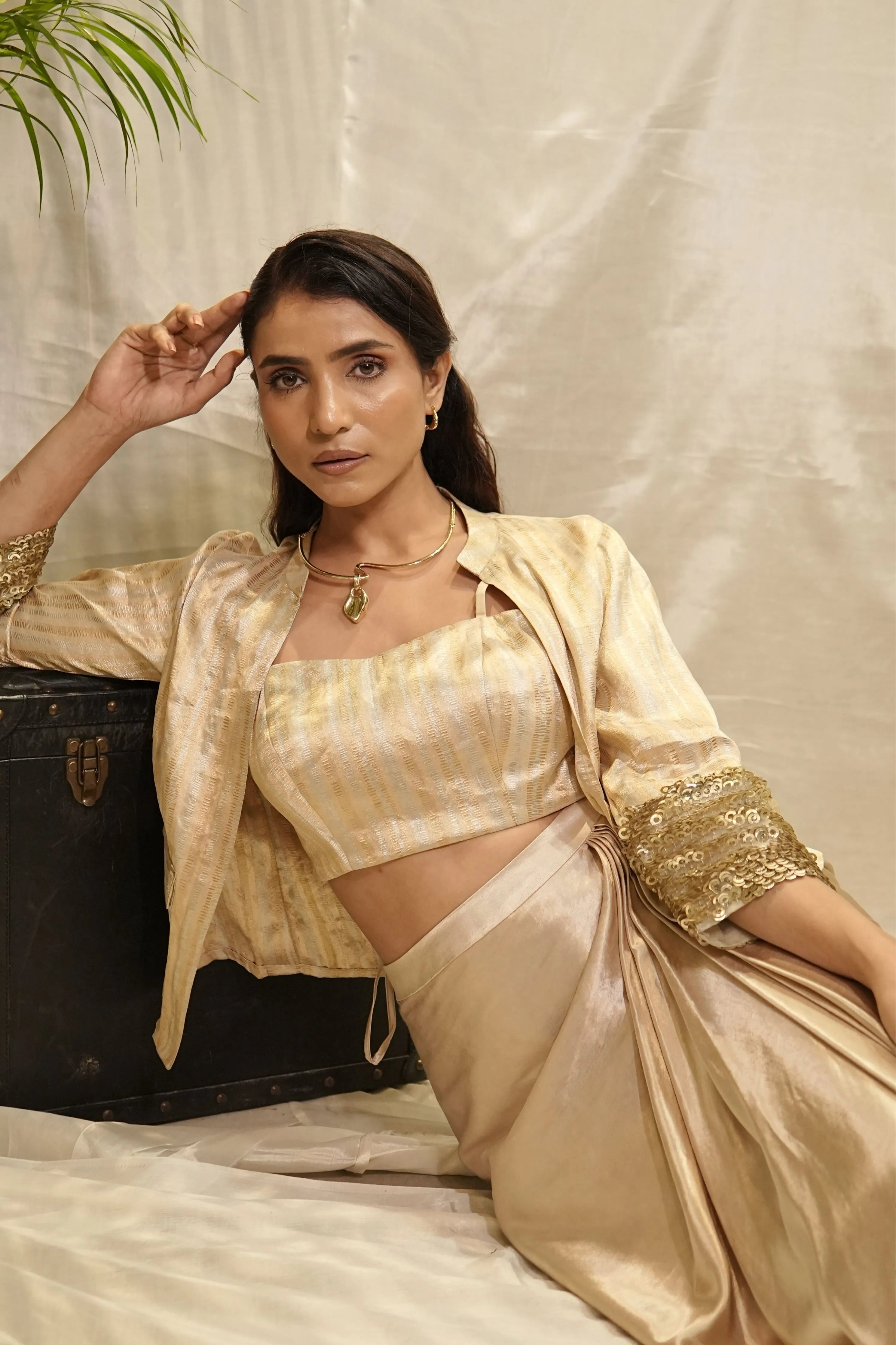 Divine Drape Jacket With Bustier