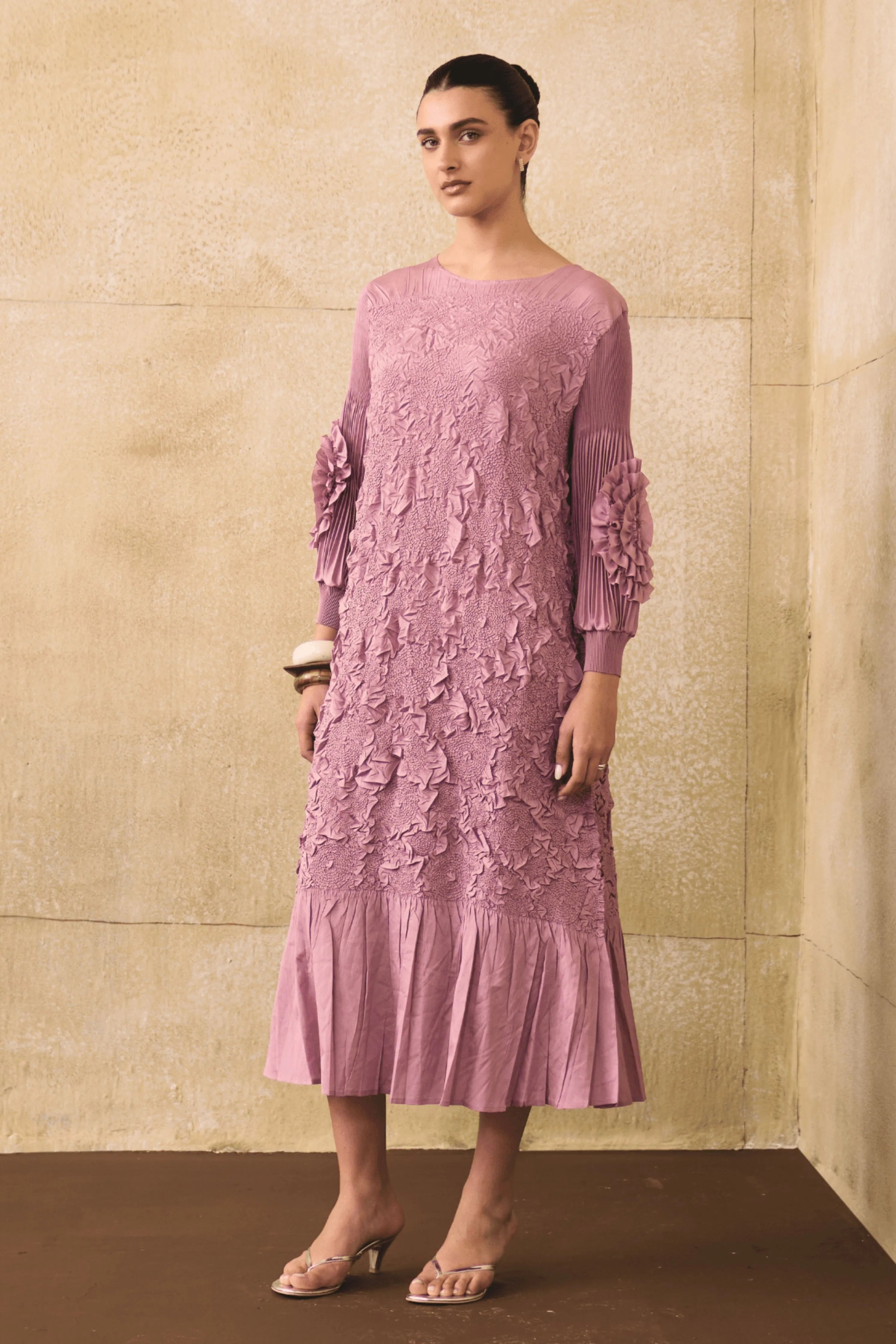 open lace back dress Pleats by Aruni