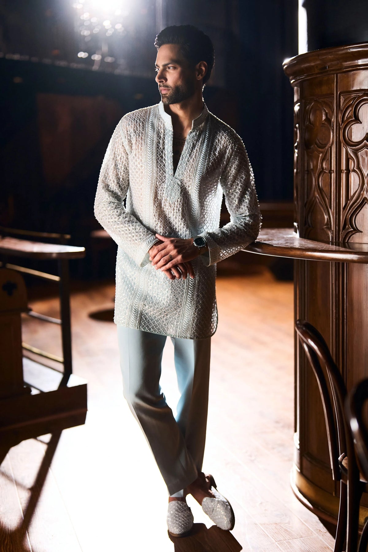Reverse sky kurta set