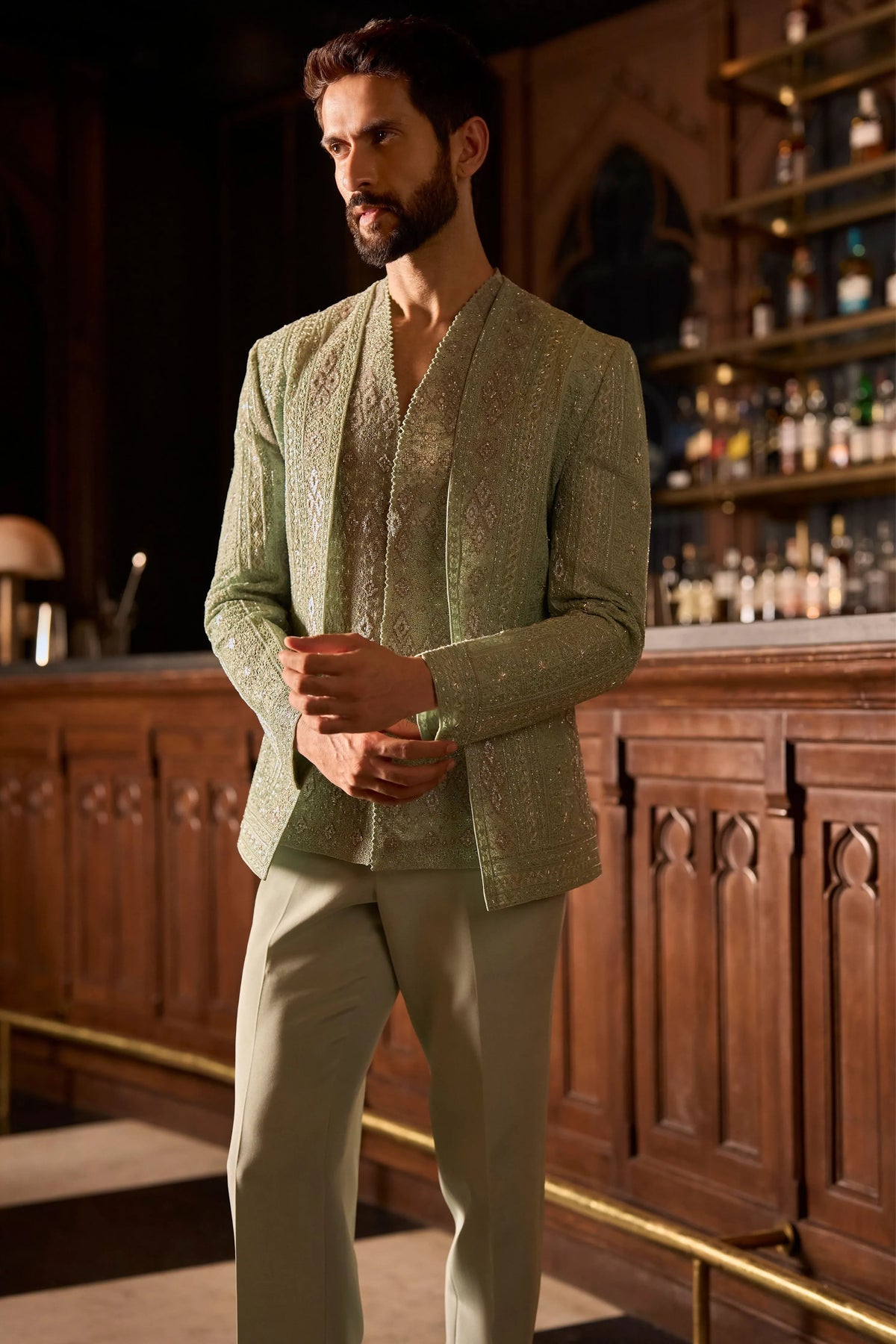 Silence in sage jacket set