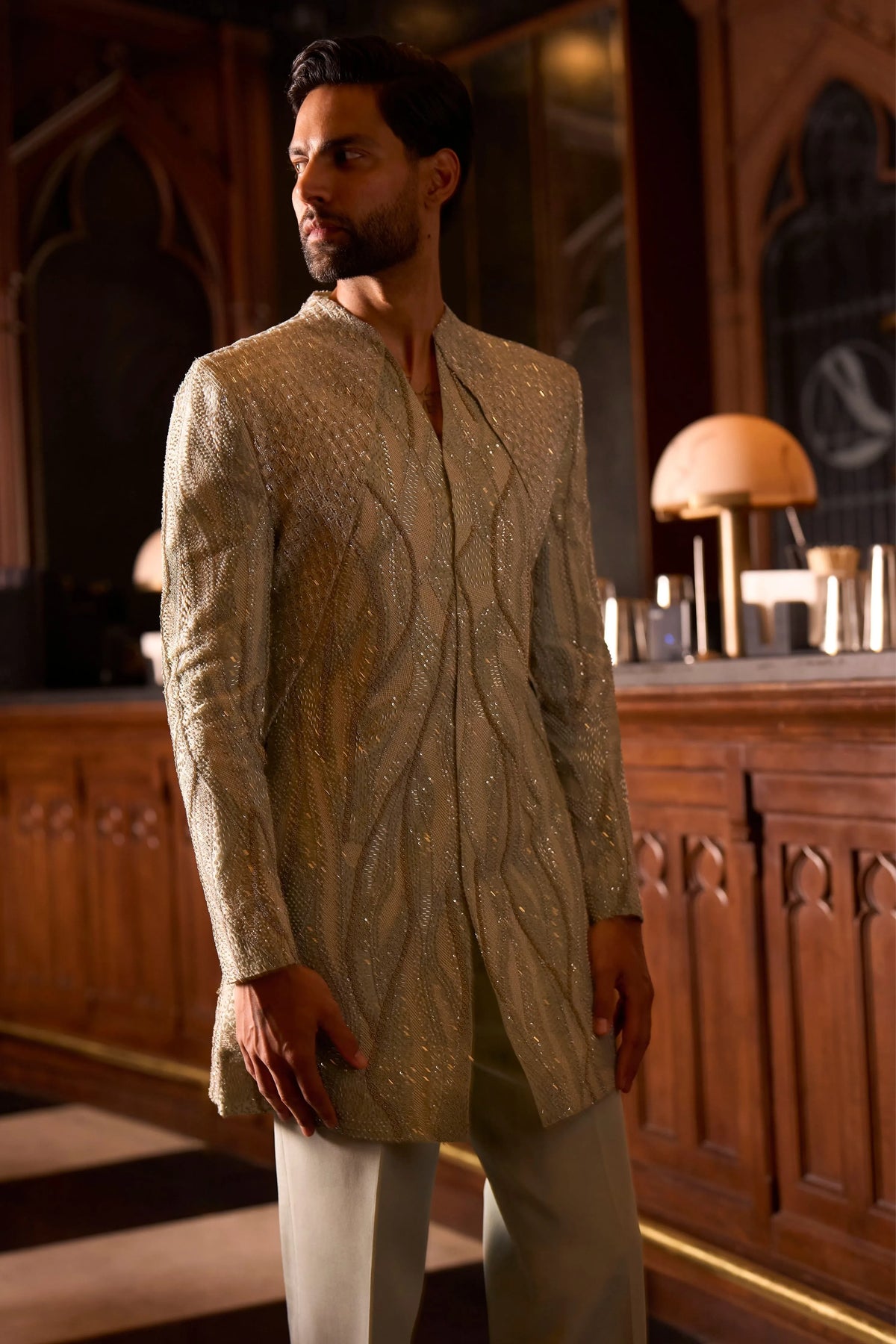 Liquid botanica Sherwani set