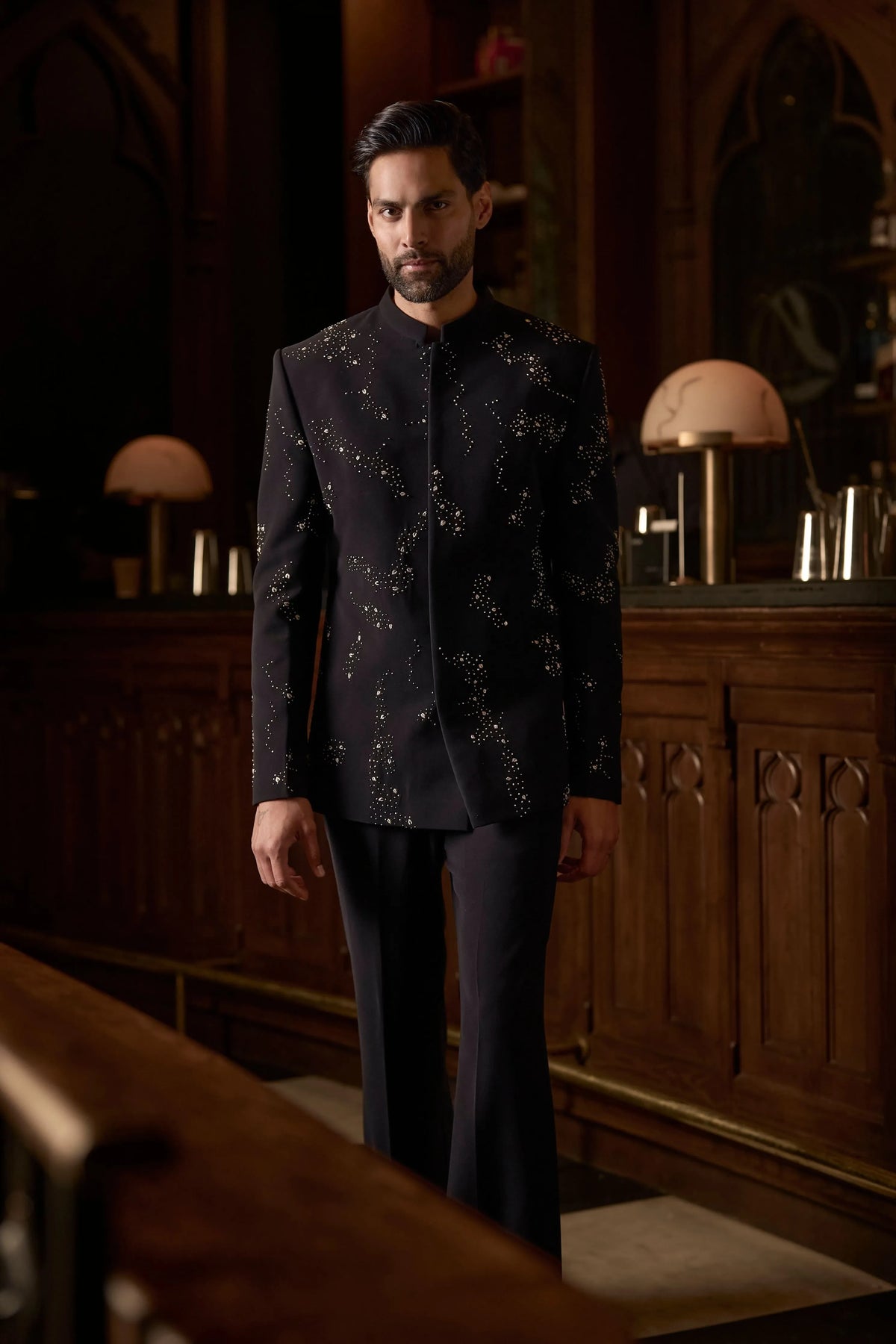 Eclat Noir Bandhgala set