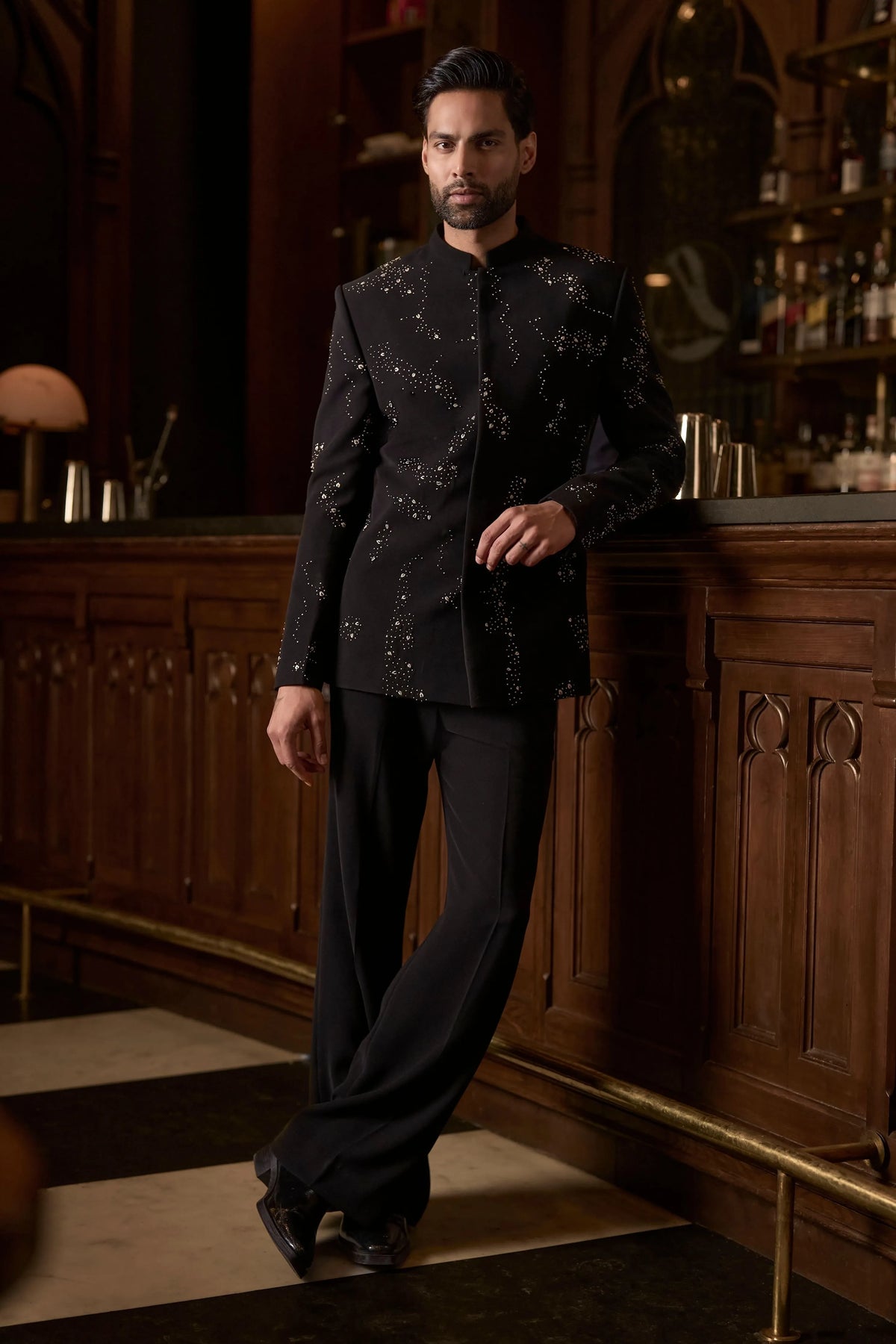 Eclat Noir Bandhgala set