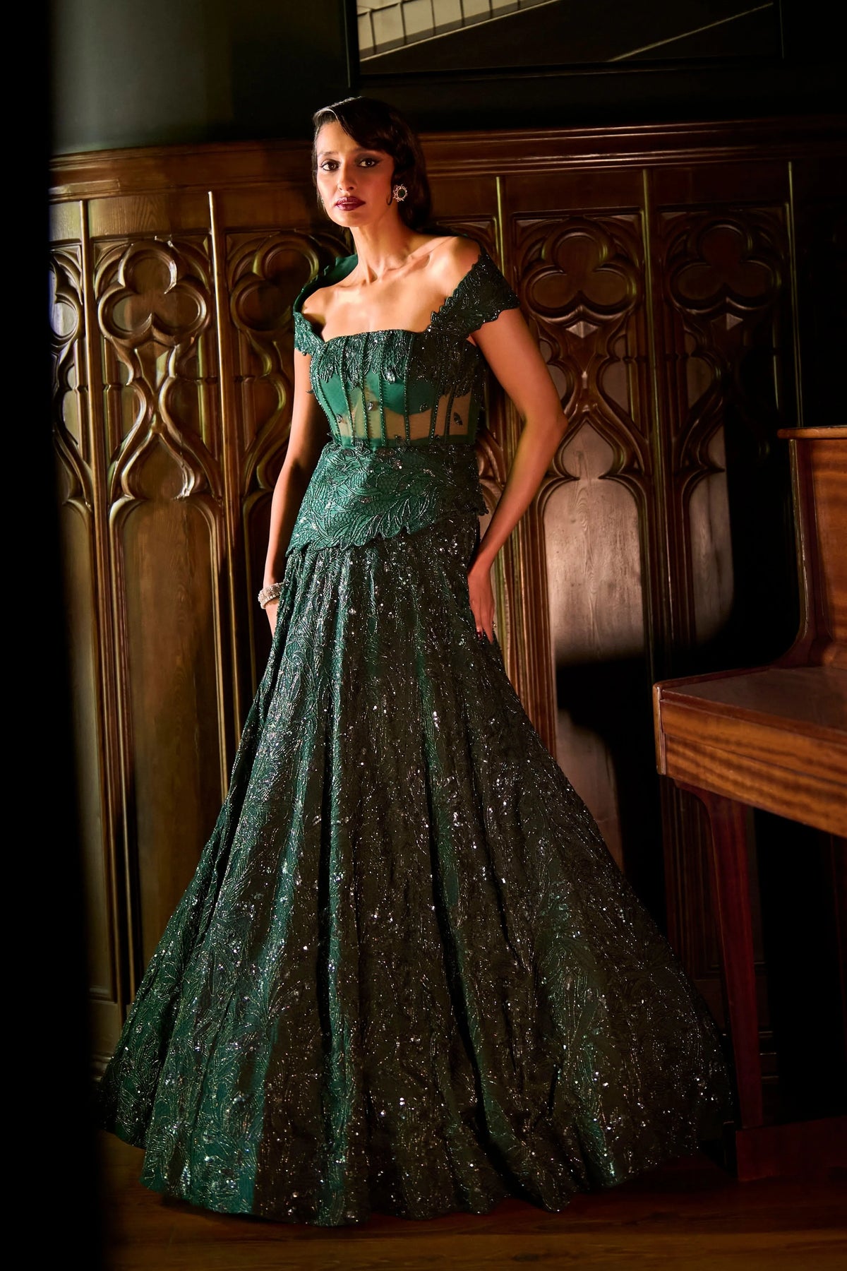 Emerald Martini Lehenga Set