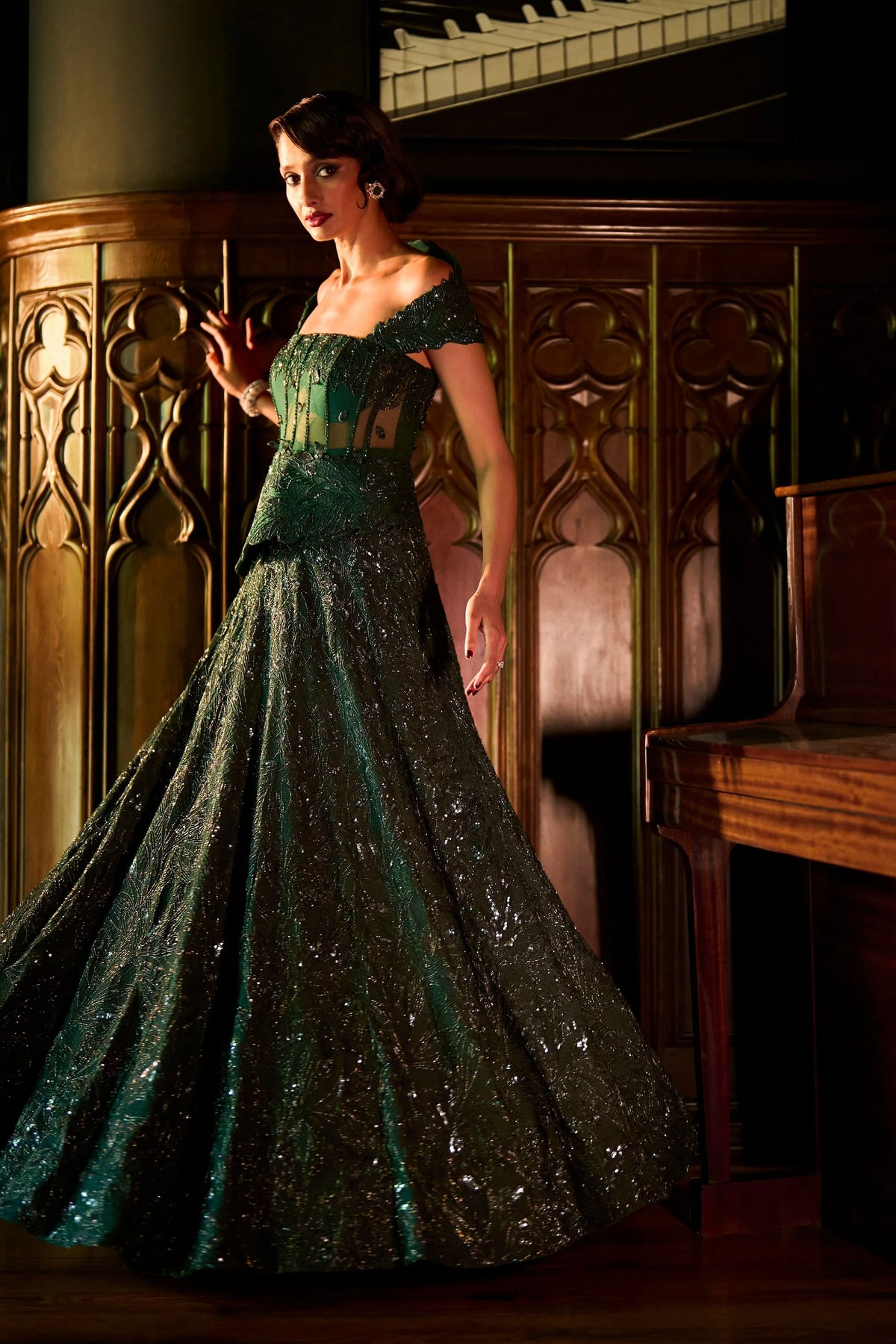 Emerald Martini Lehenga Set