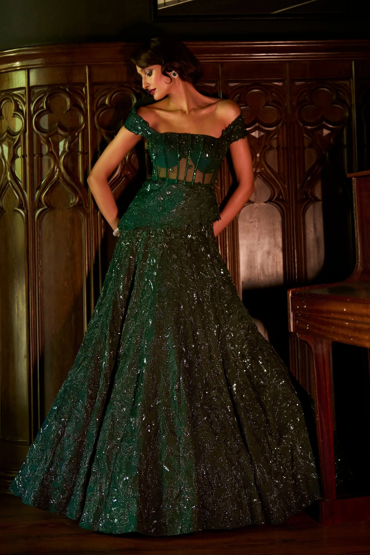 Emerald Martini Lehenga Set