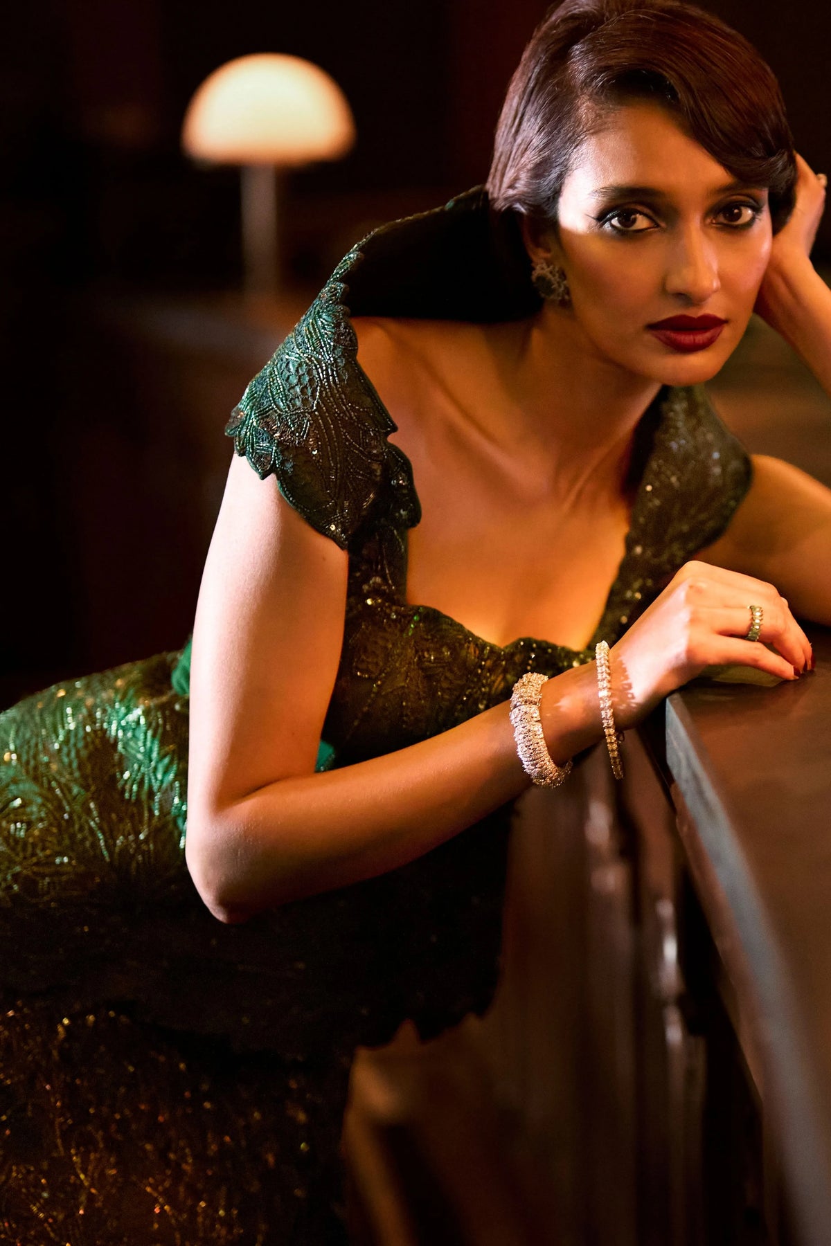 Emerald Martini Lehenga Set