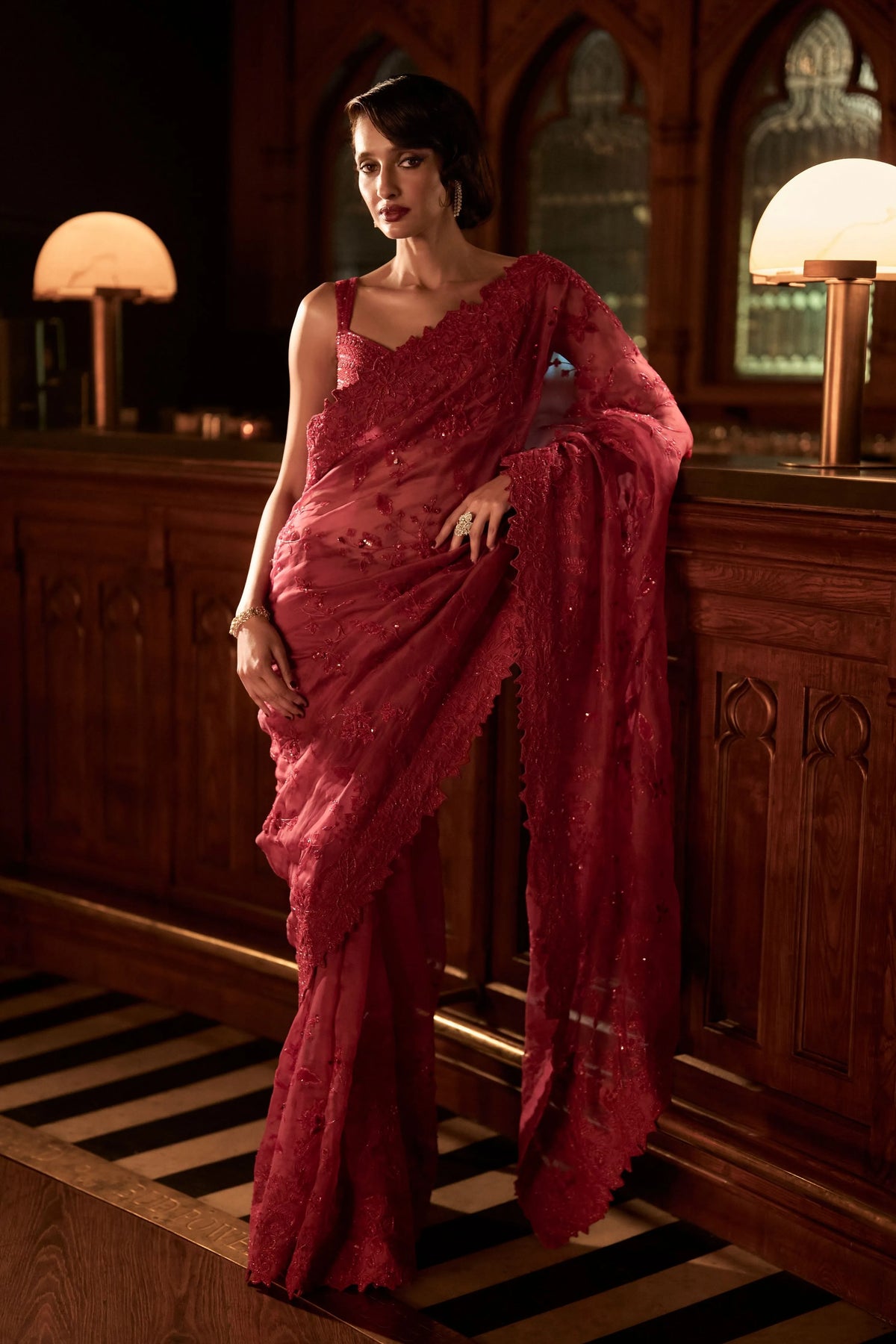 Crimson Whisper Saree Set