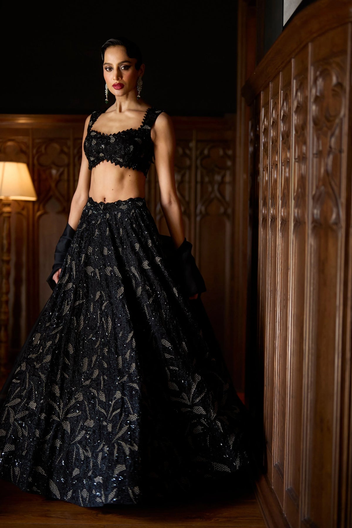 Noir Jardin Lehenga Set