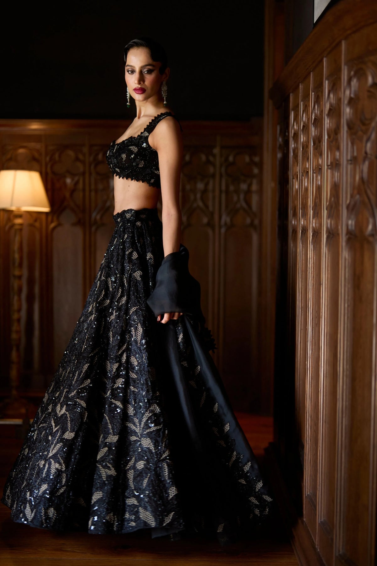 Noir Jardin Lehenga Set