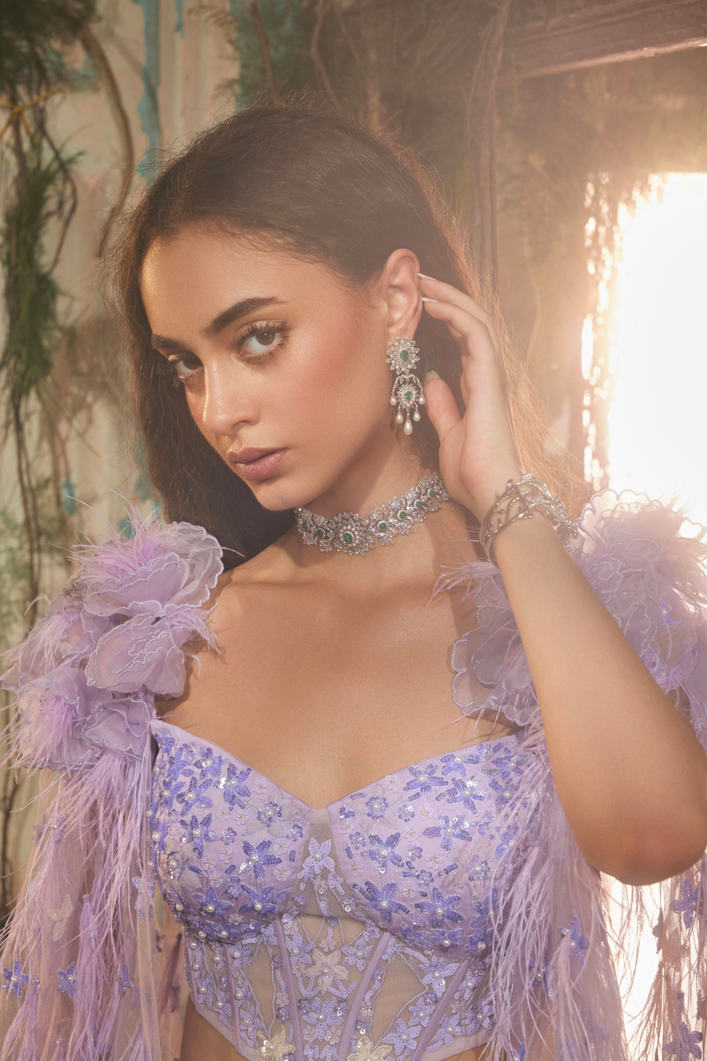 Amethyst bloom lehenga set