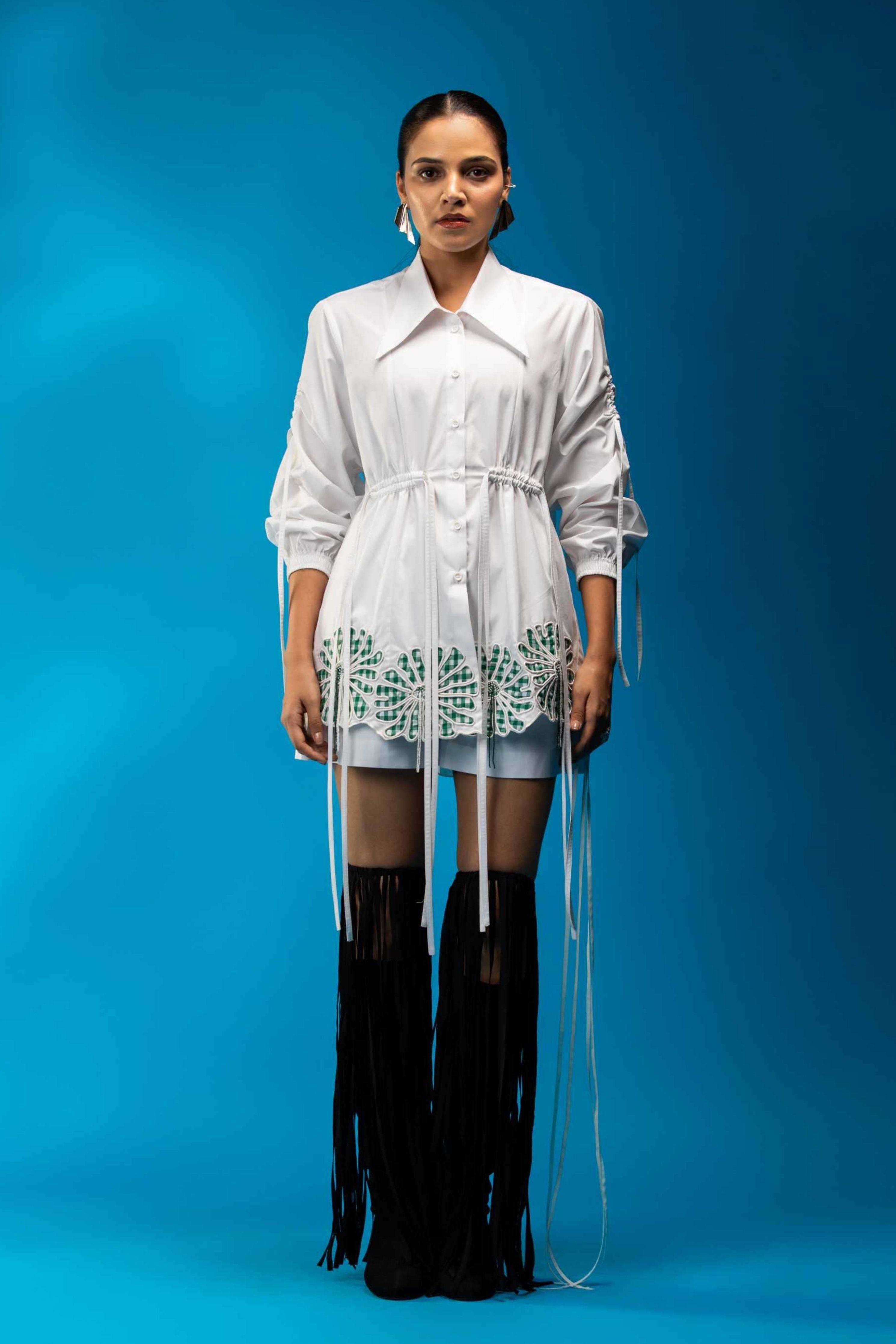 Verbena Applique Embroidered Hem