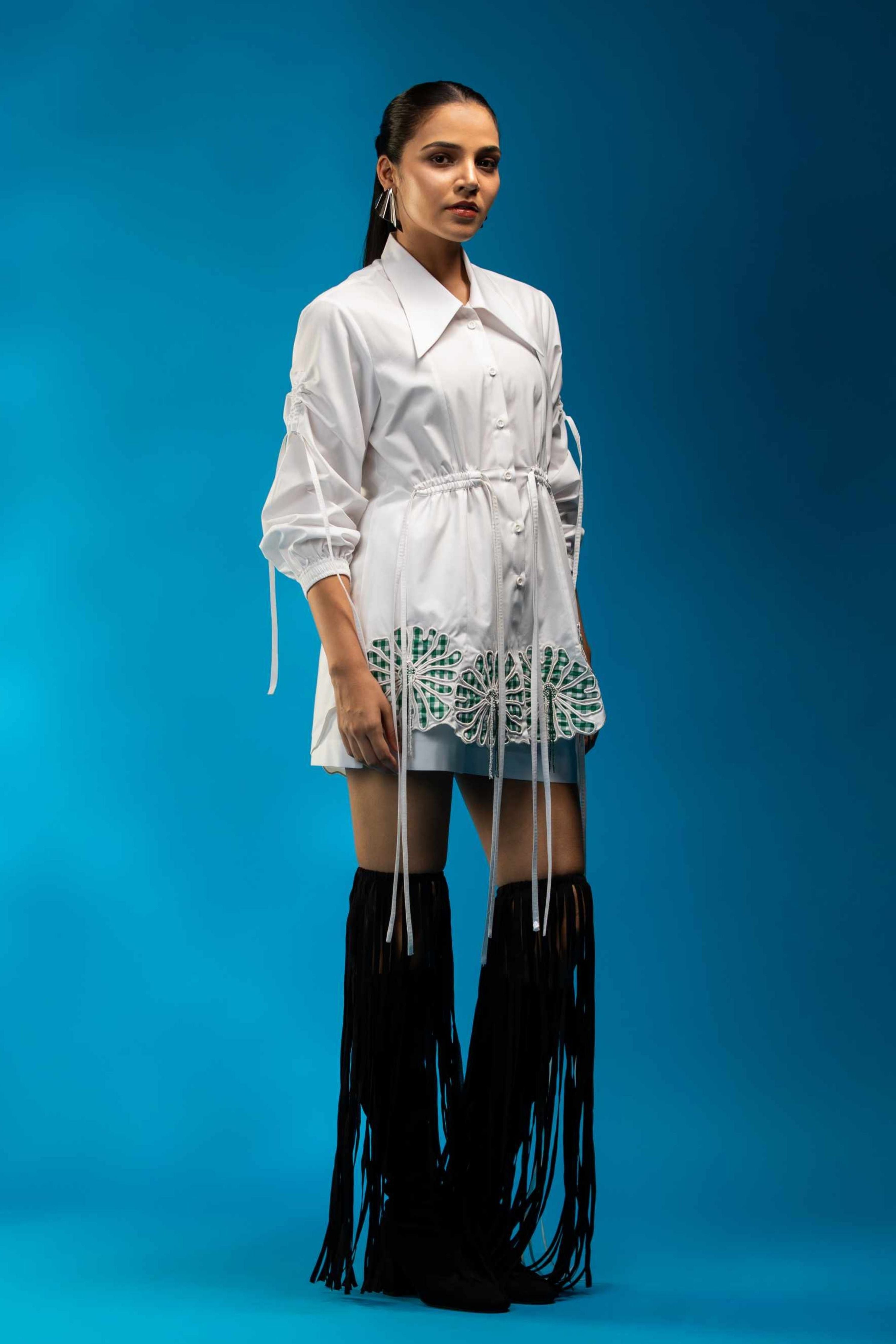 Verbena Applique Embroidered Hem
