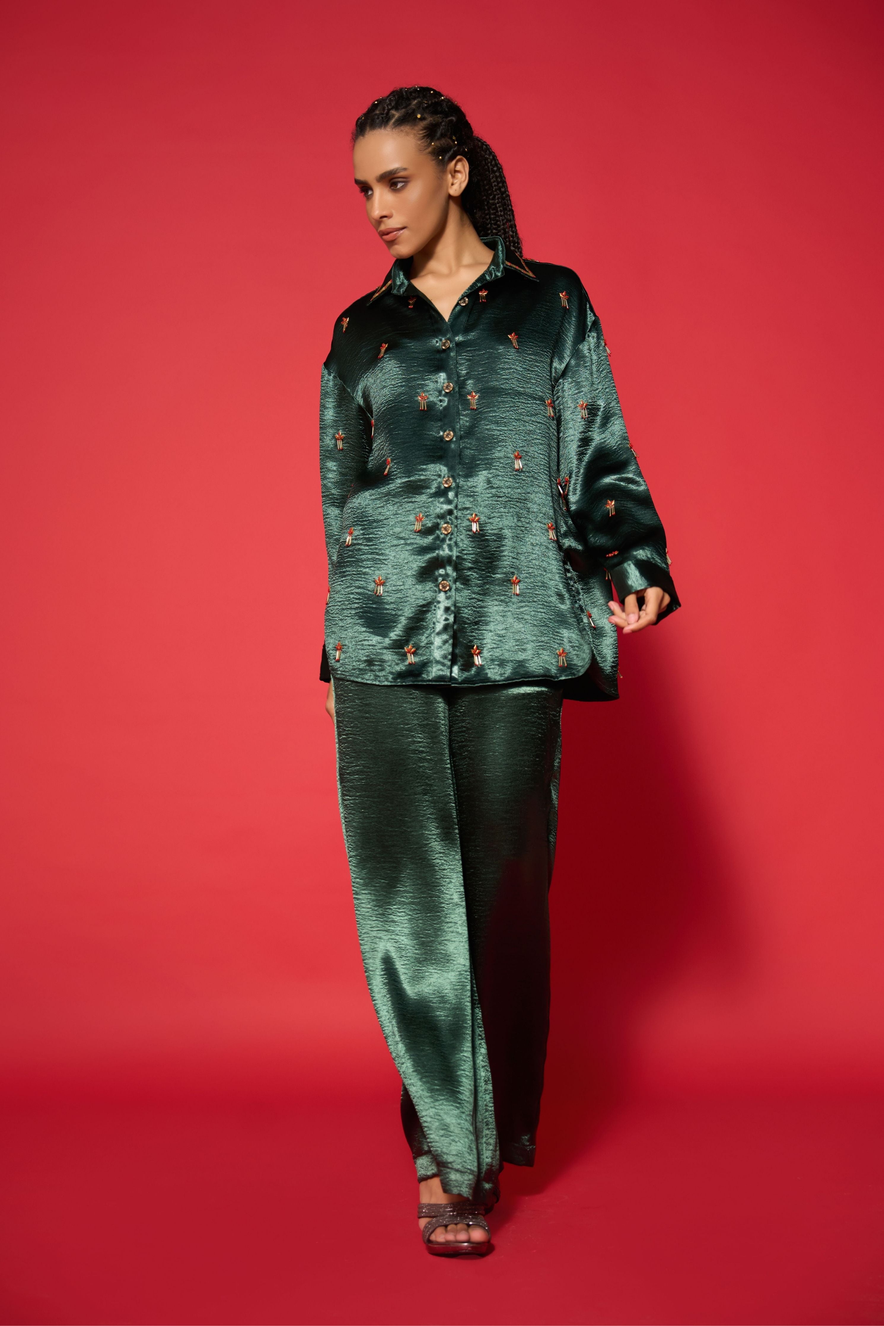Elka Embroidered Shirt with Pants