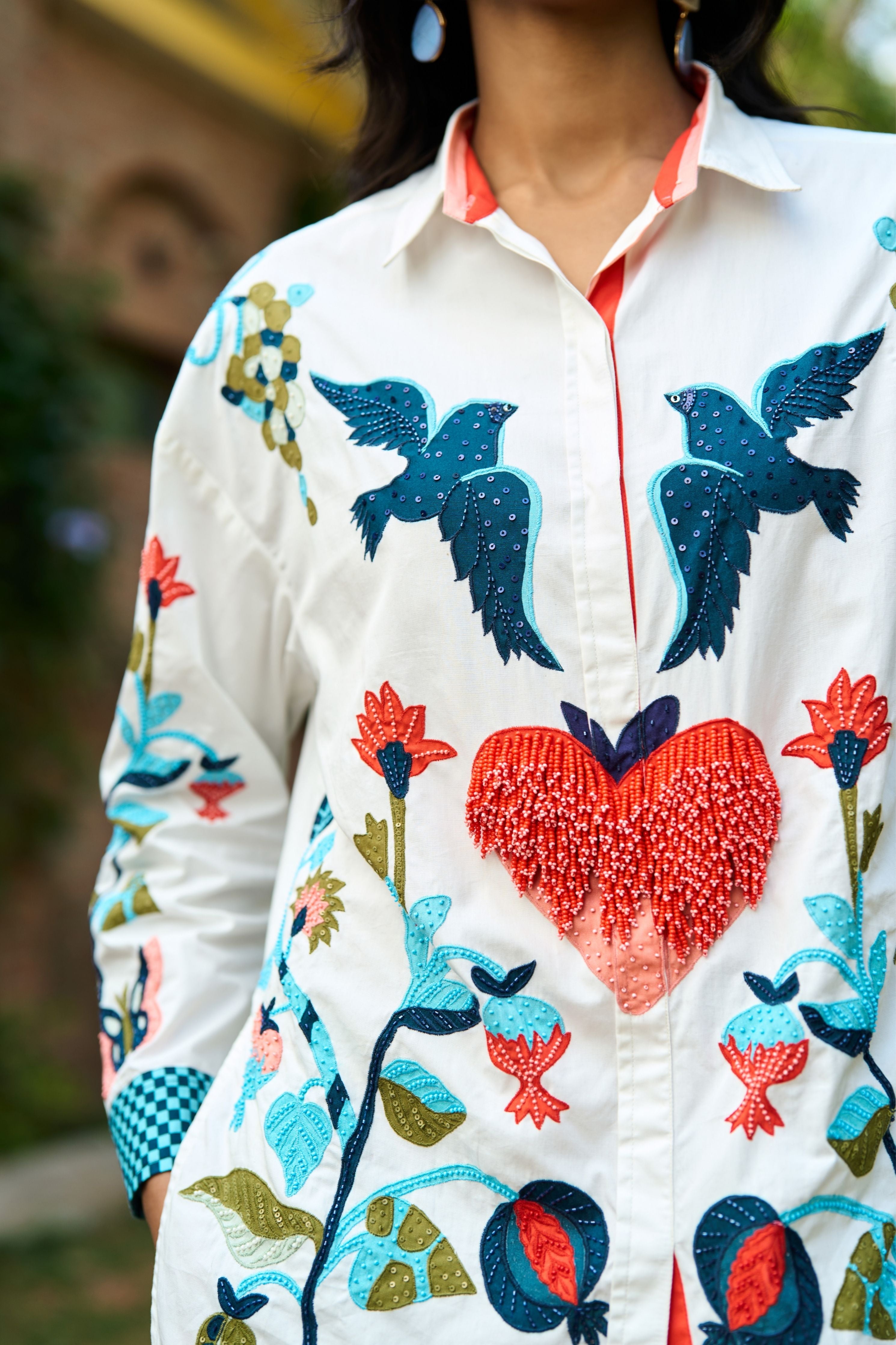 Nefeli embroidered Shirt with Pants