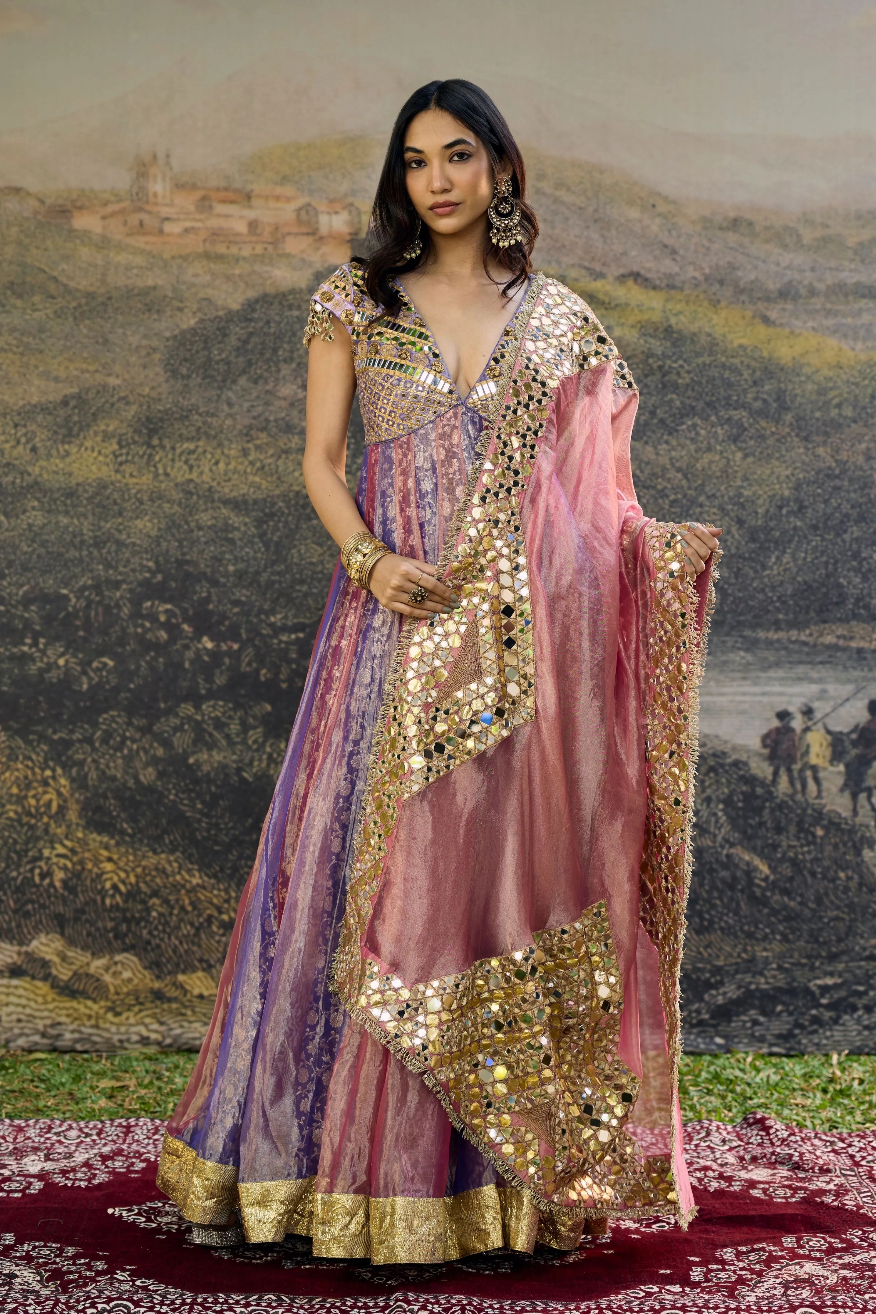 Gulrangi Mirror Anarkali Set