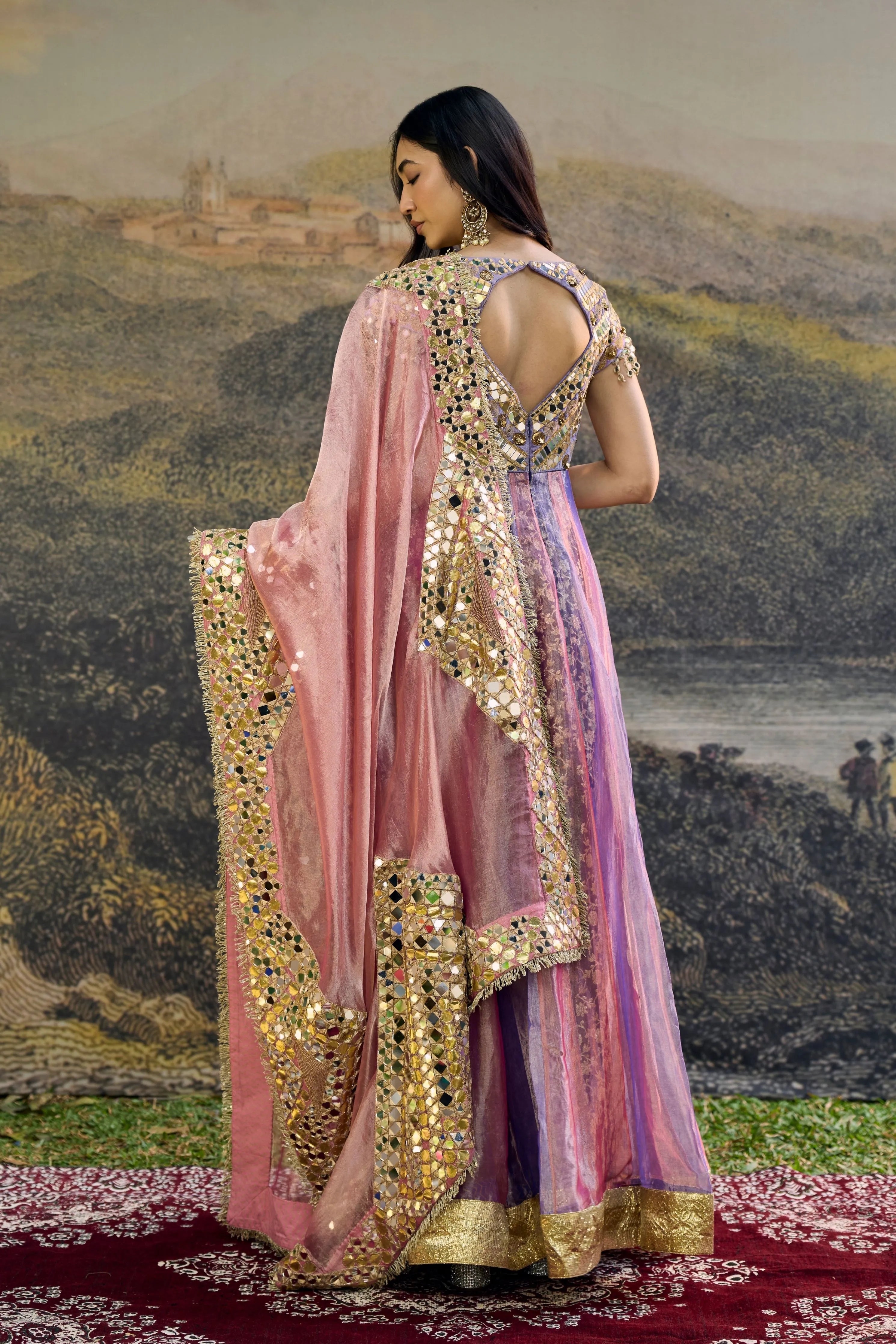 Gulrangi Mirror Anarkali Set