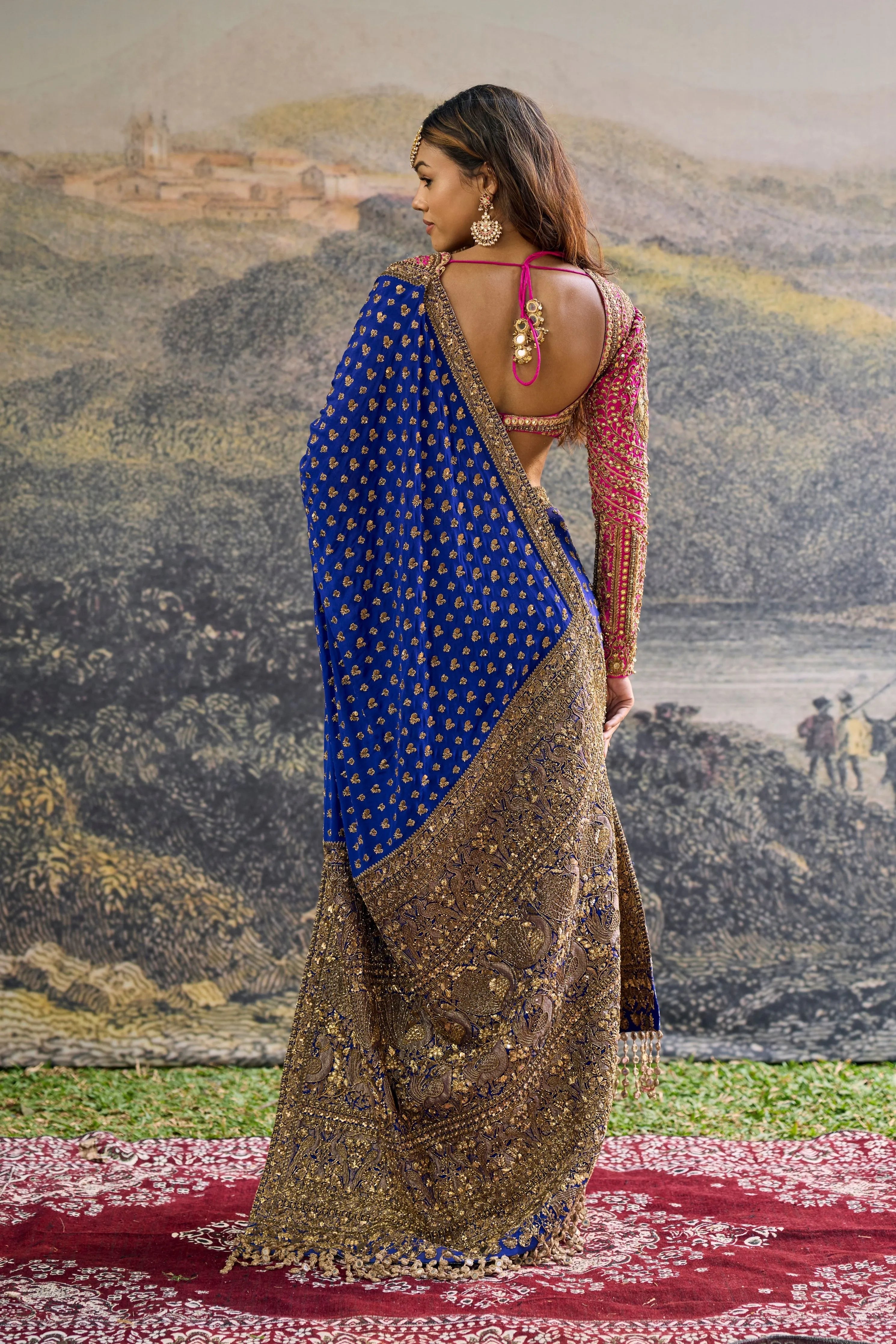 Neelpari Dabka Silk Saree Set