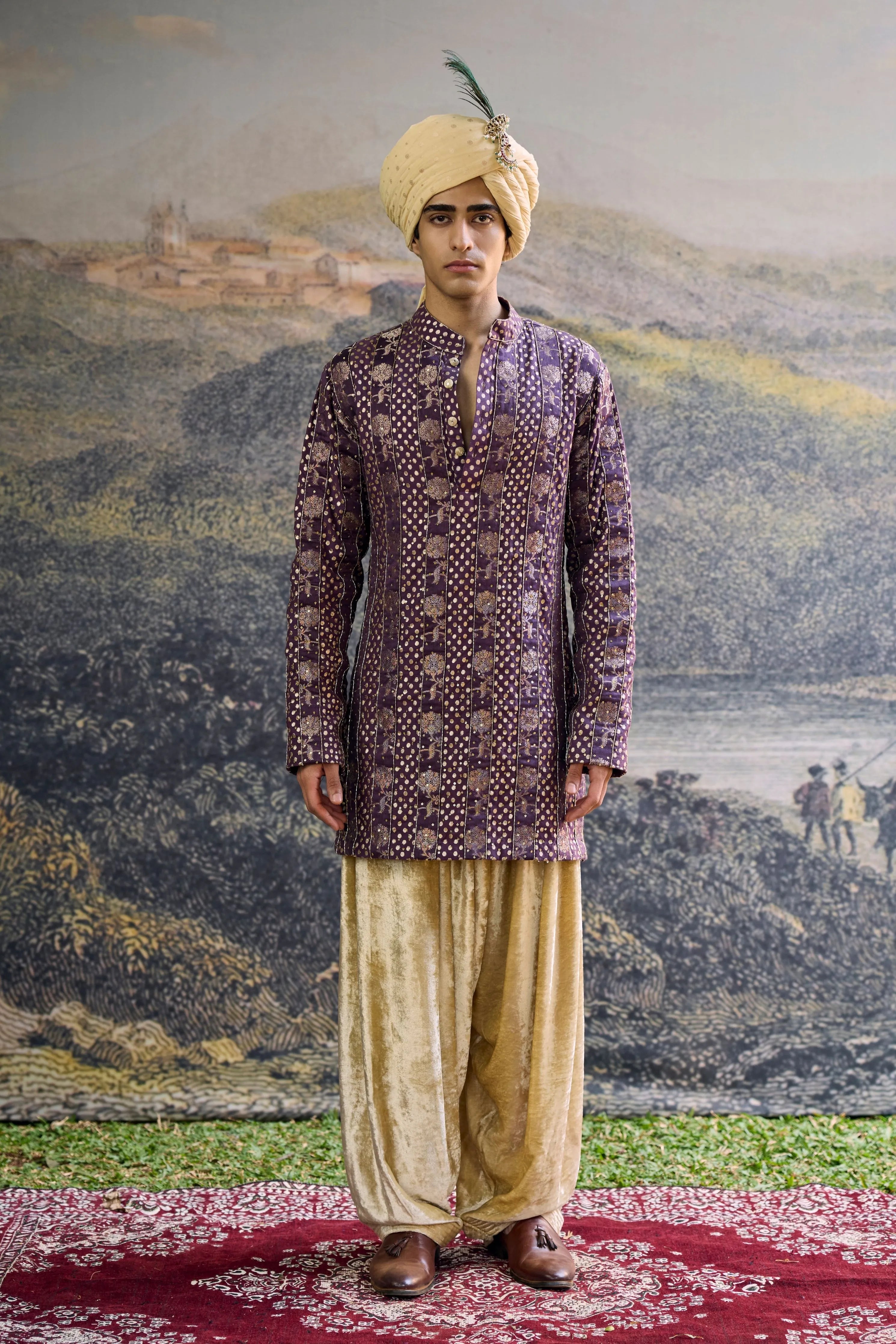 Baijanti Brocade Kurta Set
