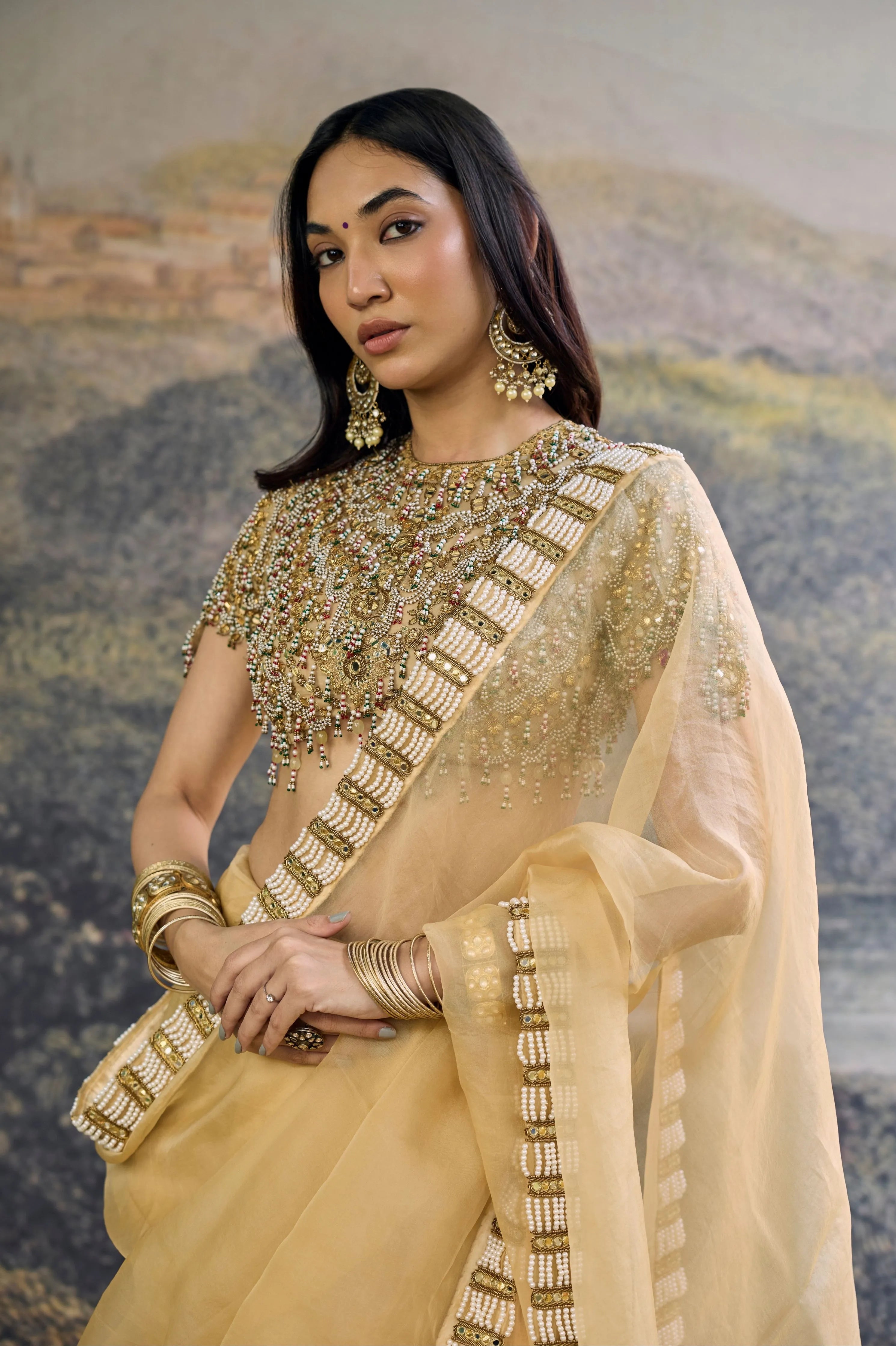 Kahani Jadau Organza Saree Set