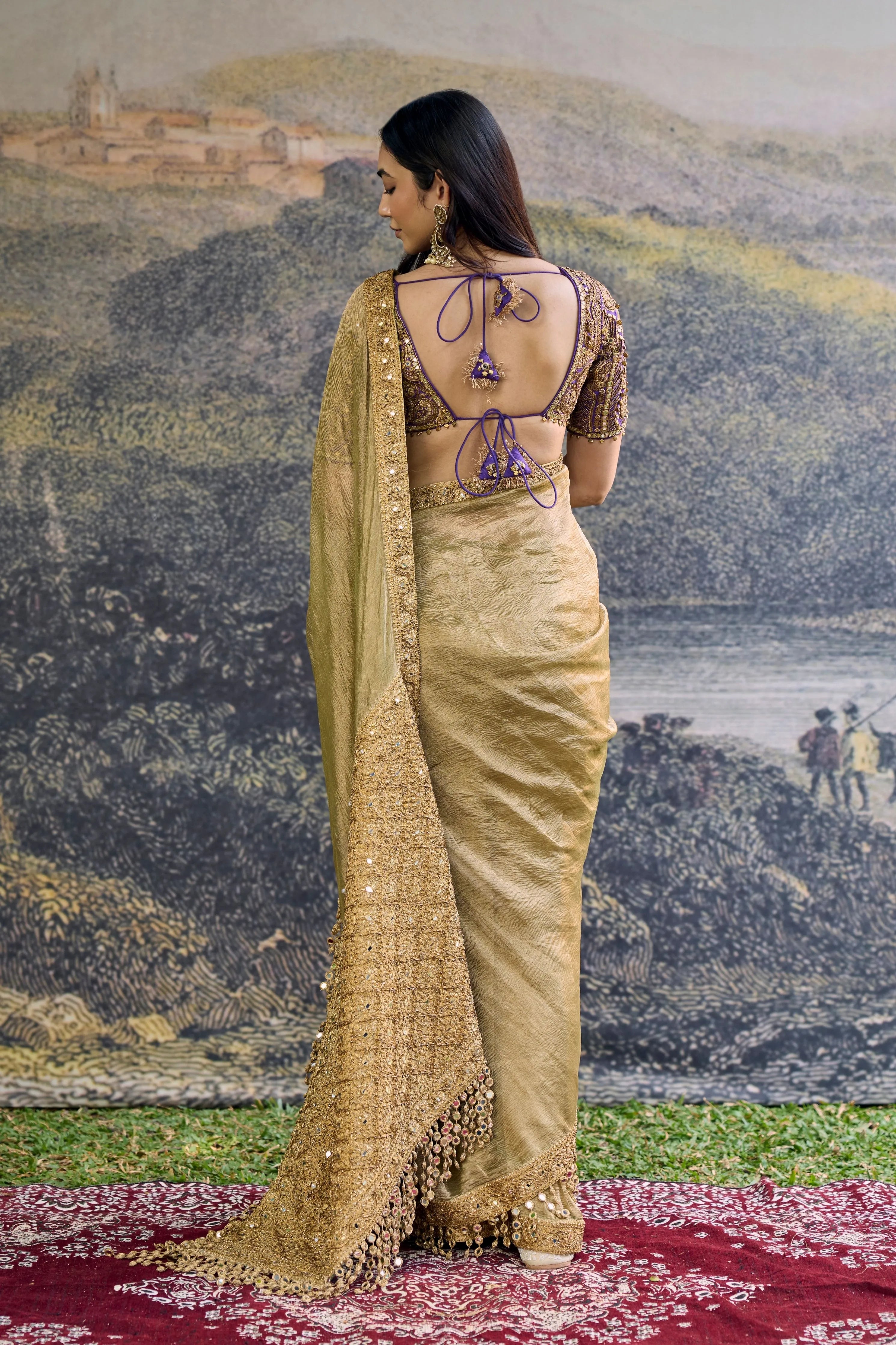 Zarvika Fusion Tissue Saree Set
