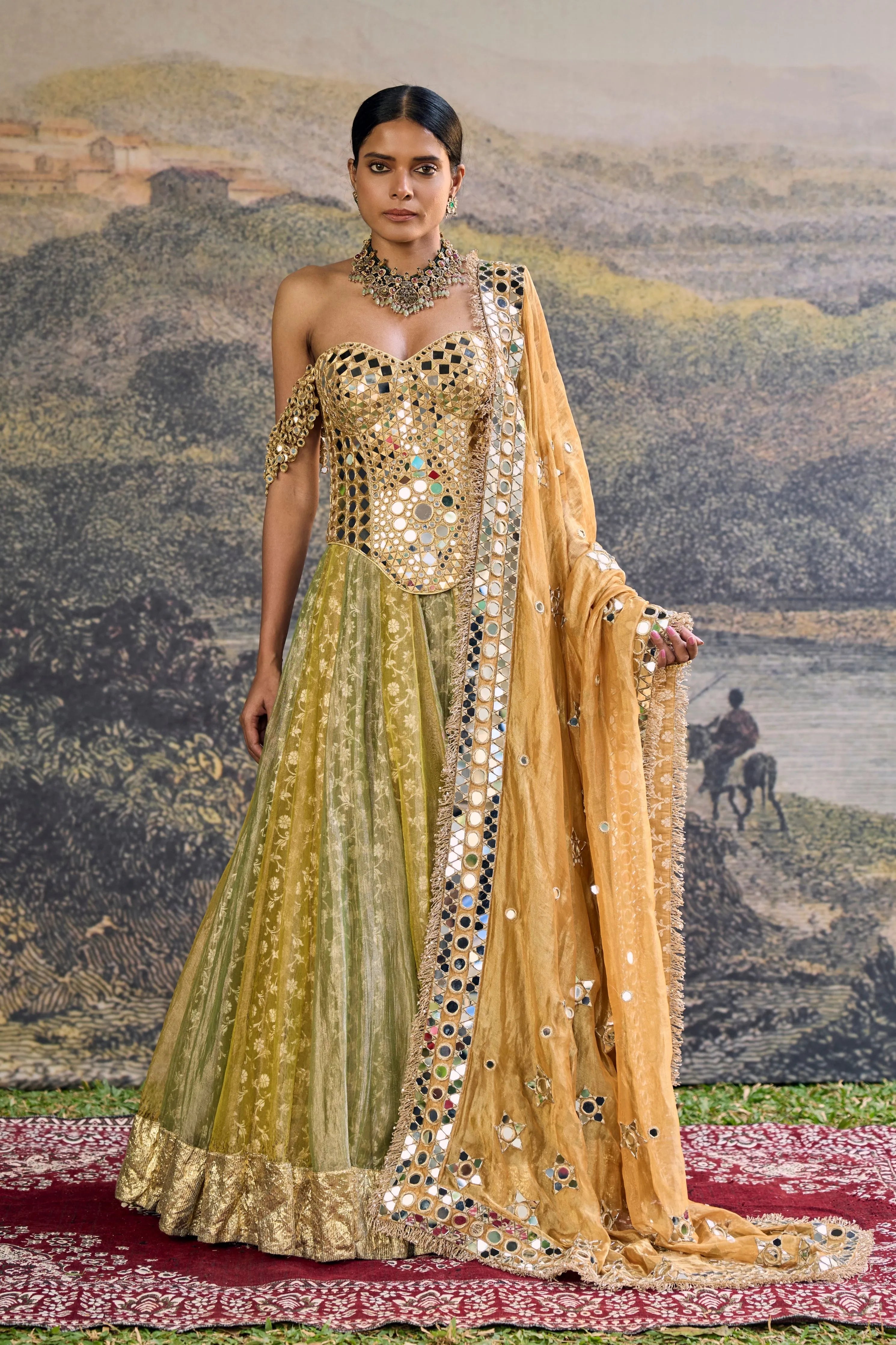 Hiranya Mirror Lehenga Set