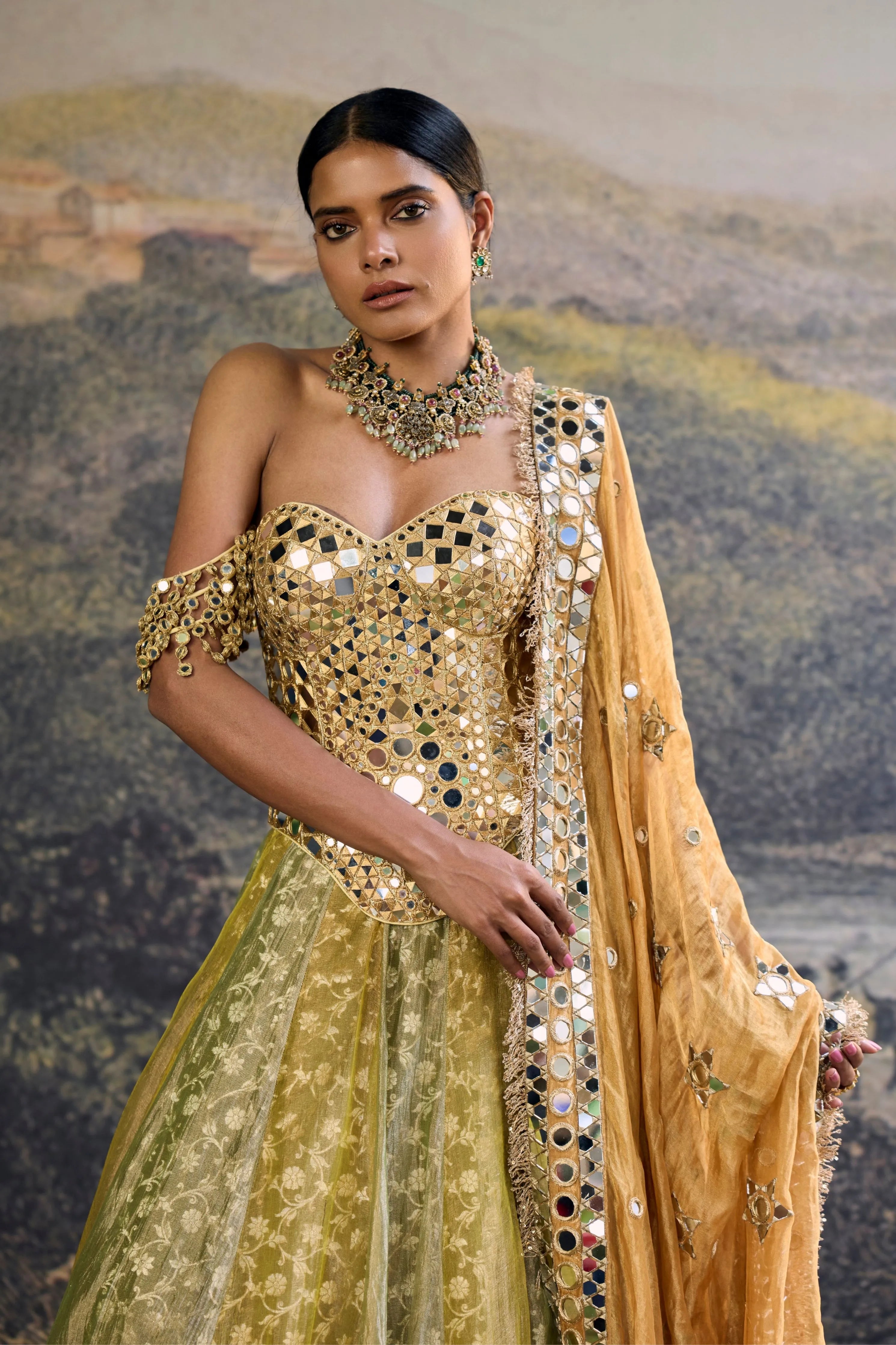 Hiranya Mirror Lehenga Set
