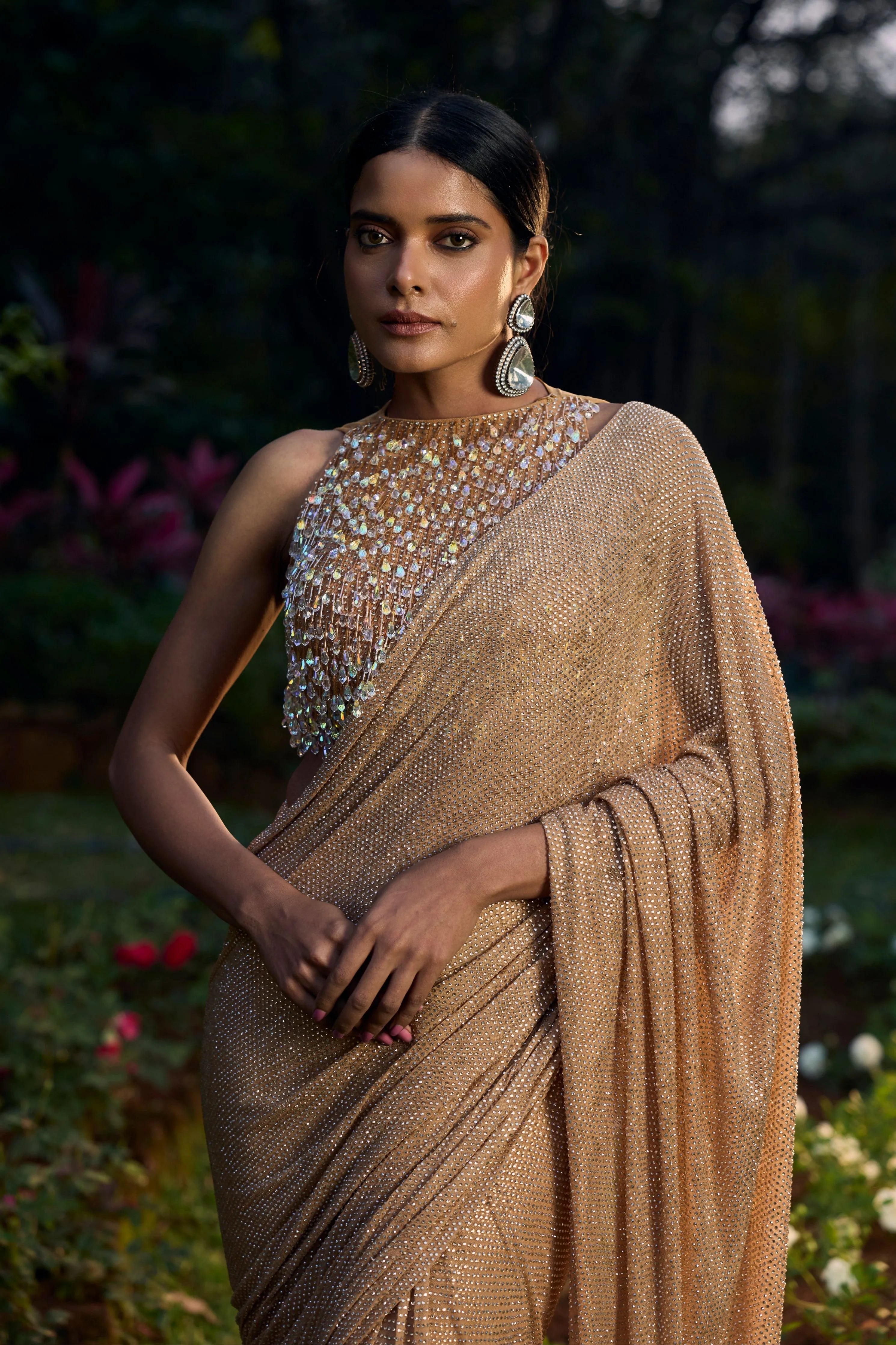 Kanak Tara Crystal Saree Set