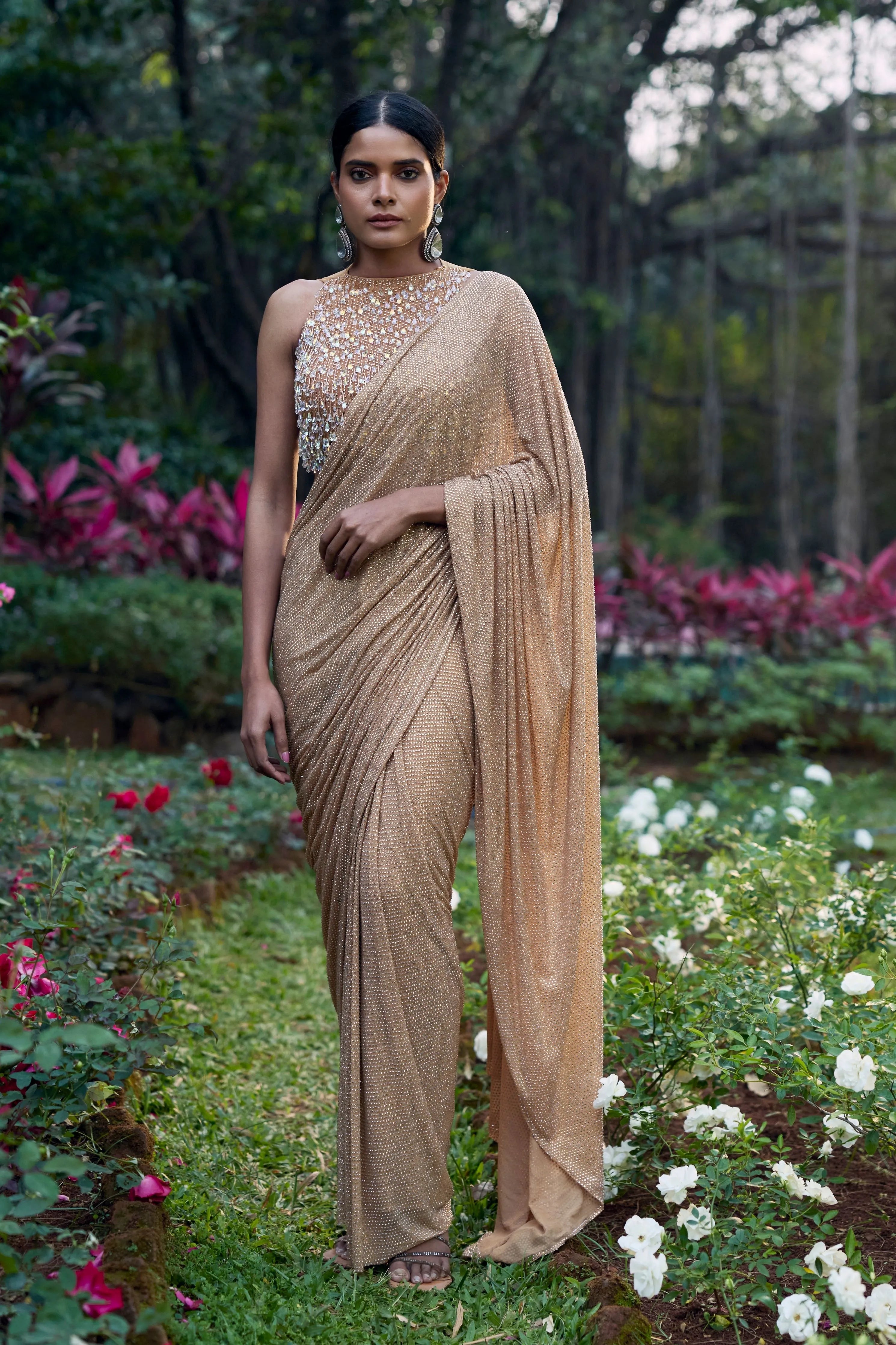 Kanak Tara Crystal Saree Set