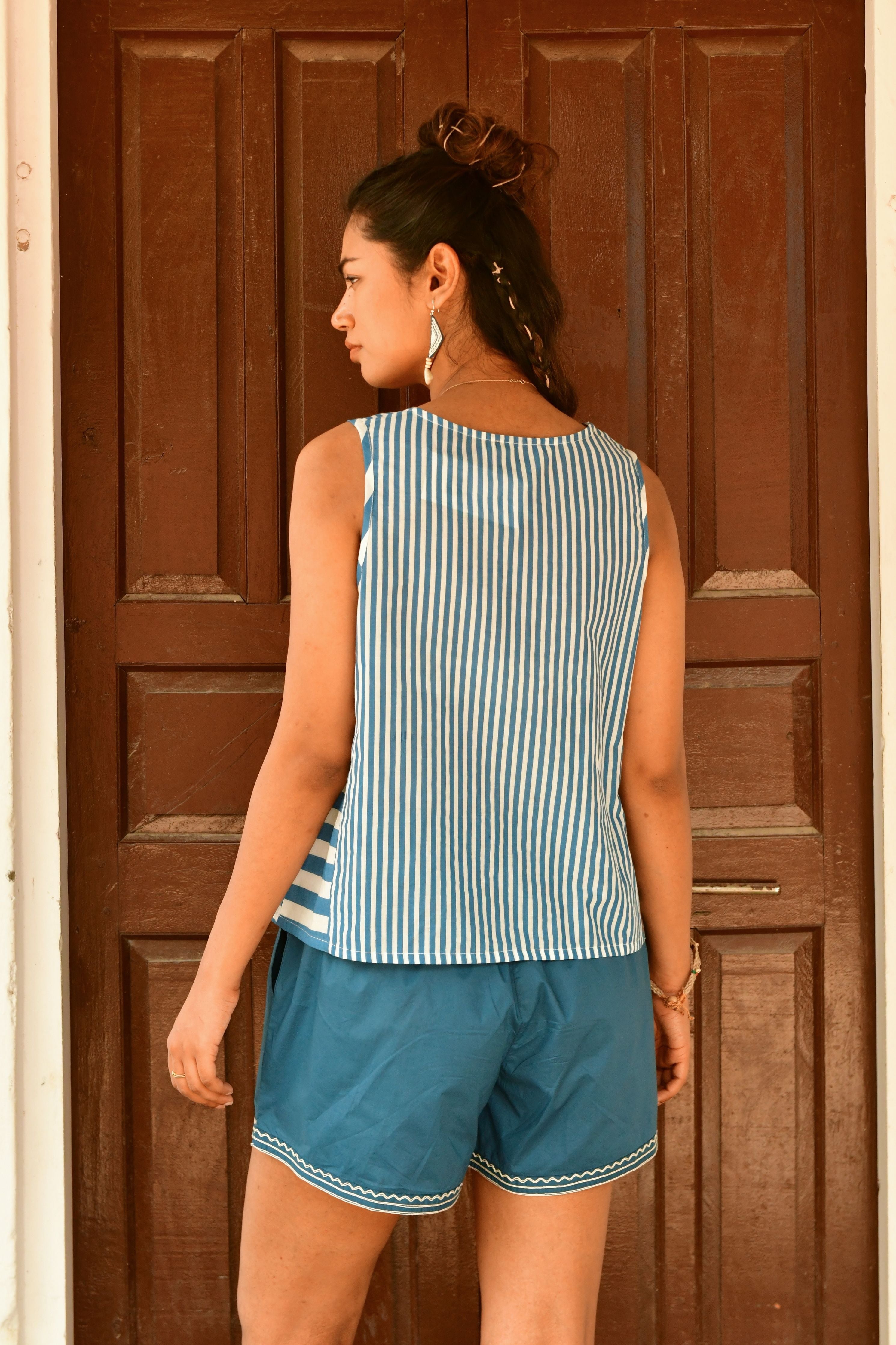 Vaya Blue Stripe Top